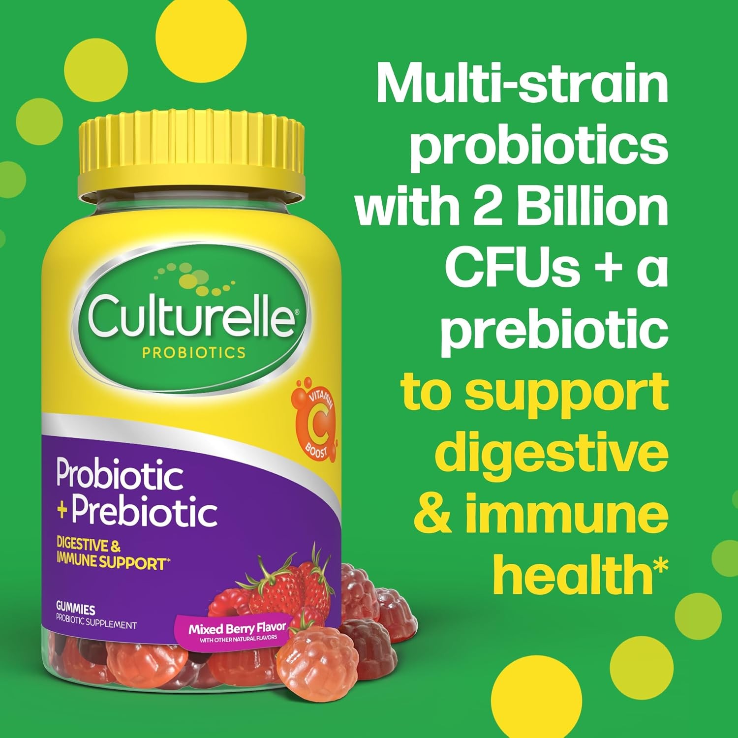 LOT OF 3 / Culturelle Probiotic + Prebiotic 52 Gummies Mixed Berry EXP: 09/26