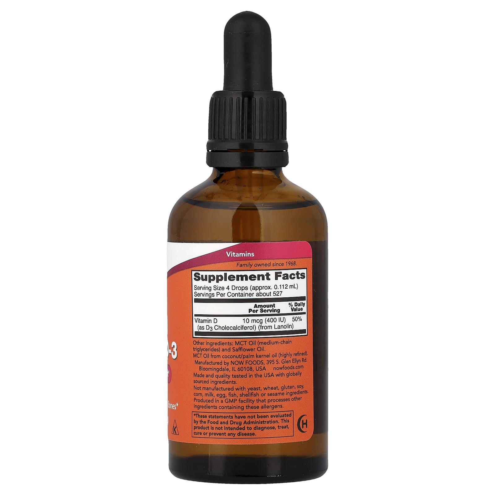 Liquid Vitamin D-3, 400 IU, 2 fl oz (59 ml)