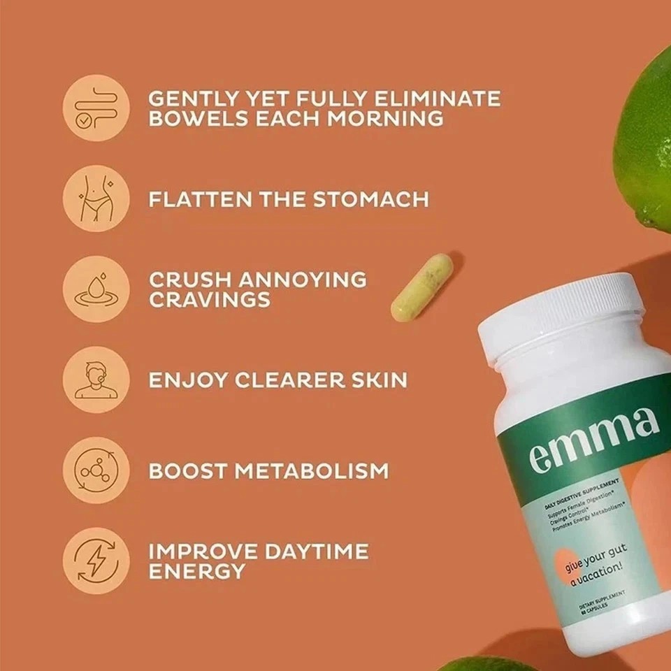 Emma Gut Health Doctors Endorsed supplemental 60 Capsules -Relief from Gas