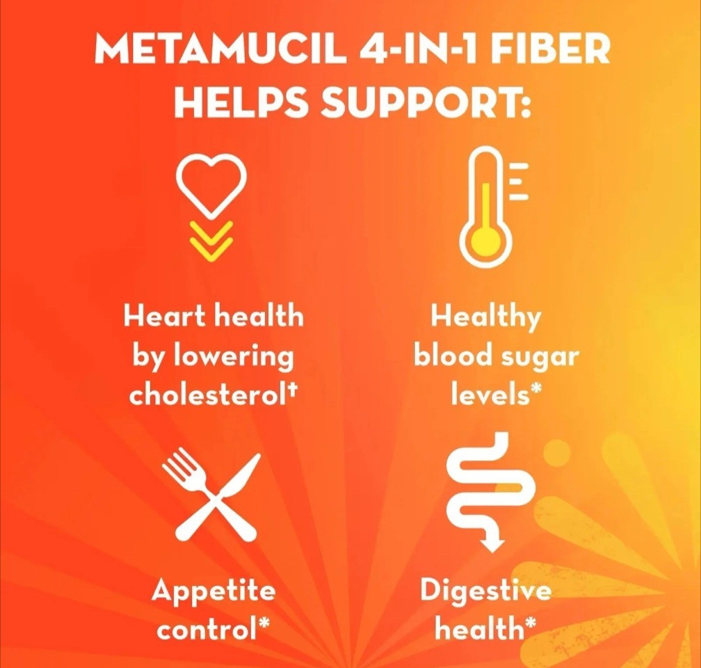 Metamucil Psyllium Fiber Supplement Orange 30.4 oz Jumbo Big Real Sugar 2/29