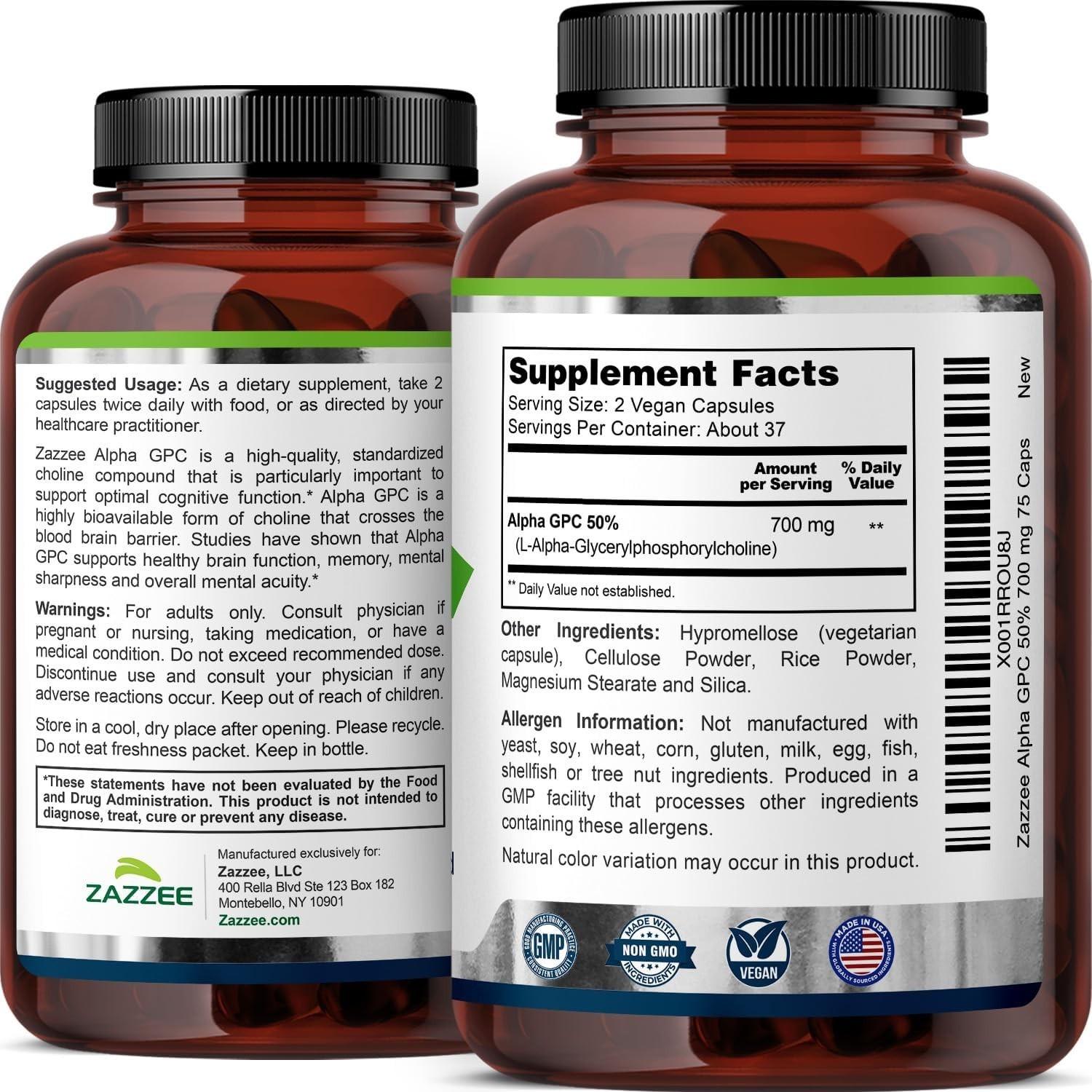 All-Natural Alpha GPC 700 mg Capsules – Cognitive Support for Any Age