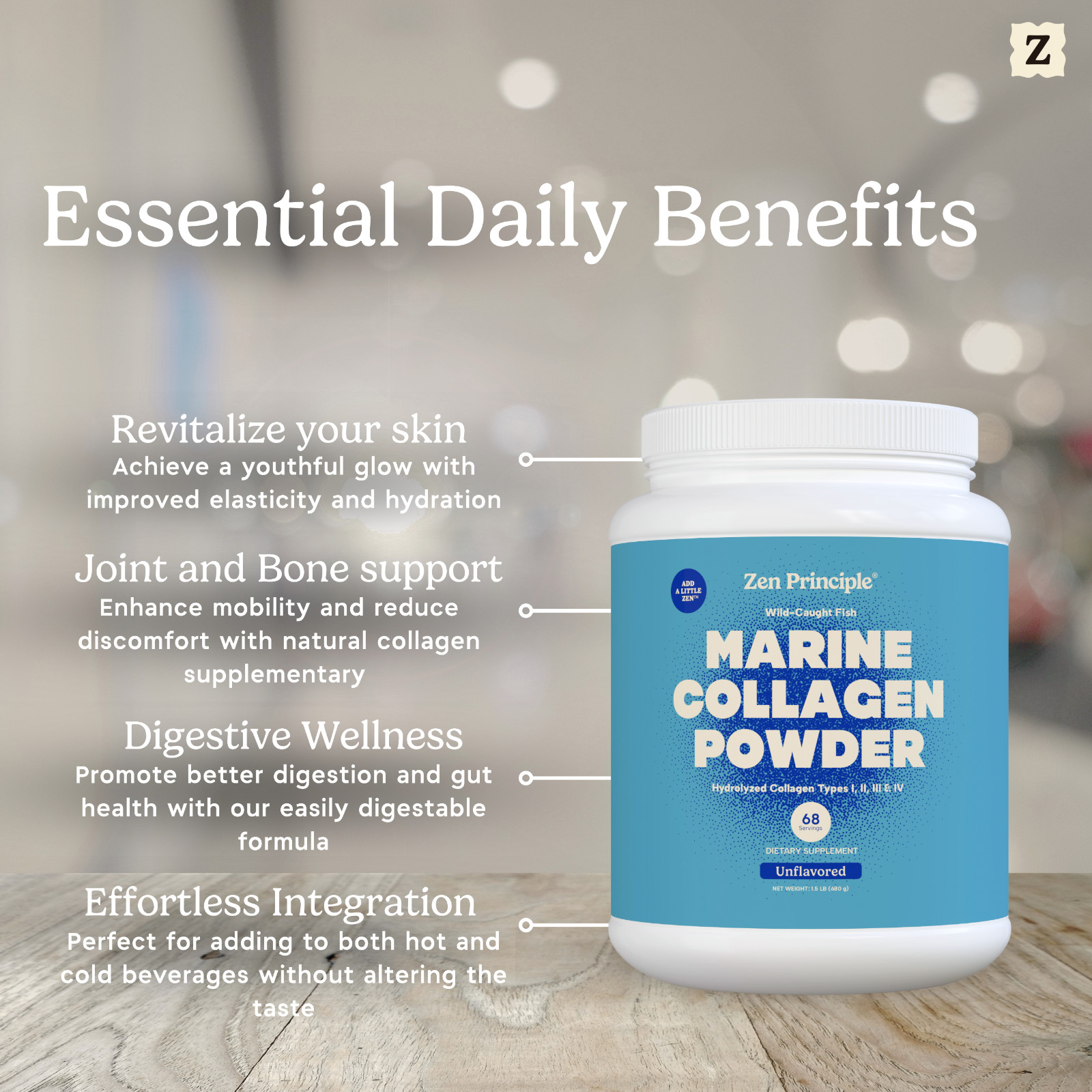 Marine Collagen Peptides Hydrolyzed. Wild-Caught Fish. All Natural 3 lb
