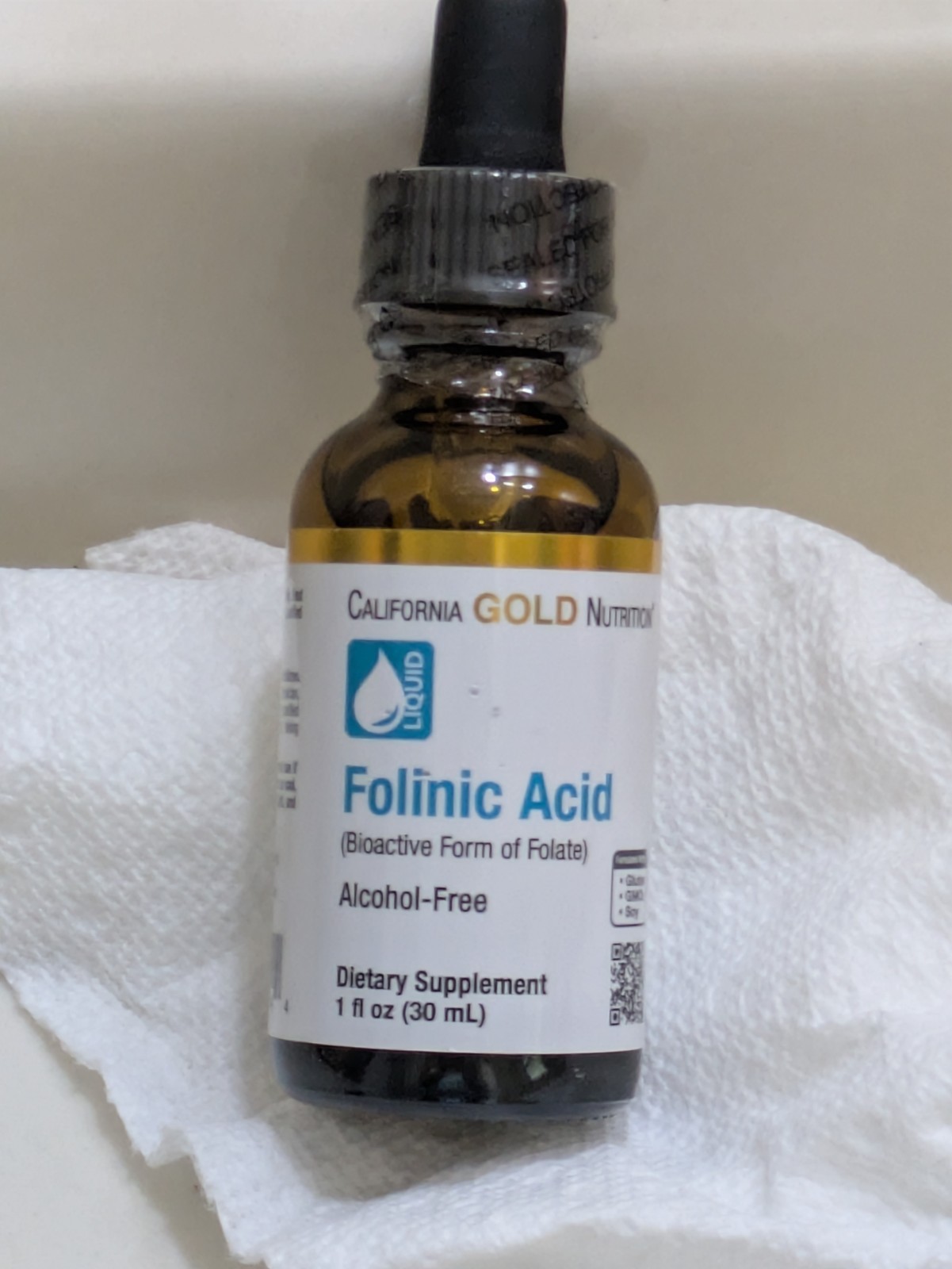 || USA || Folinic Acid 1 fl oz AUTHENTIC California Gold Nutrition Speech Aid