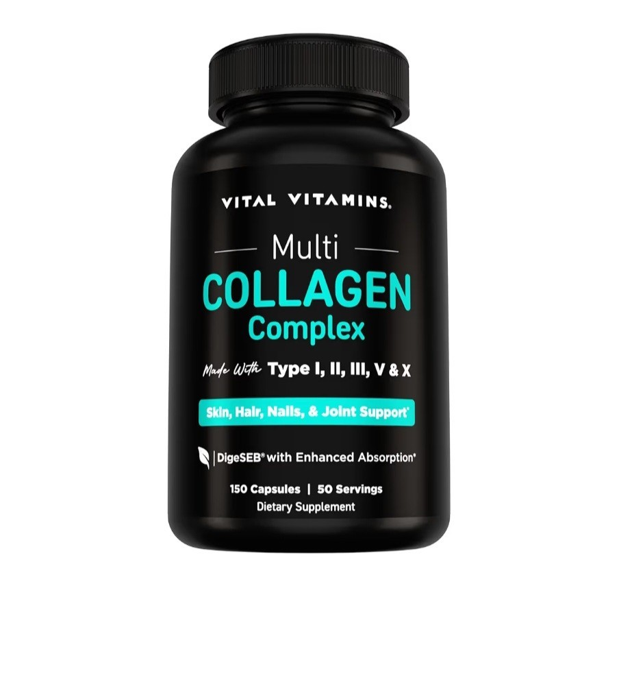 Vital Vitamins Multi Collagen Complex 150 Capsules Types I II III V X Supplement