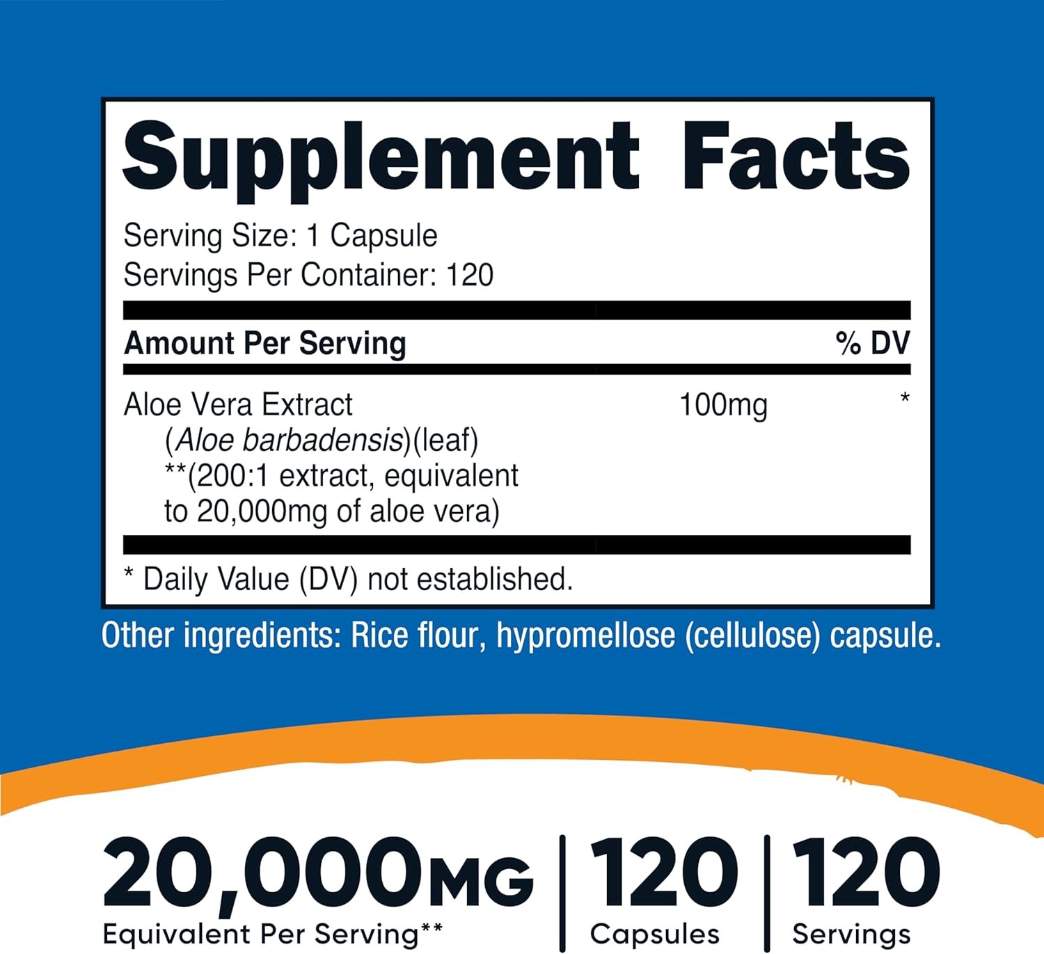 Nutricost Aloe Vera Extract 120 Capsules for 120 Servings Per Bottle | Vegetaria