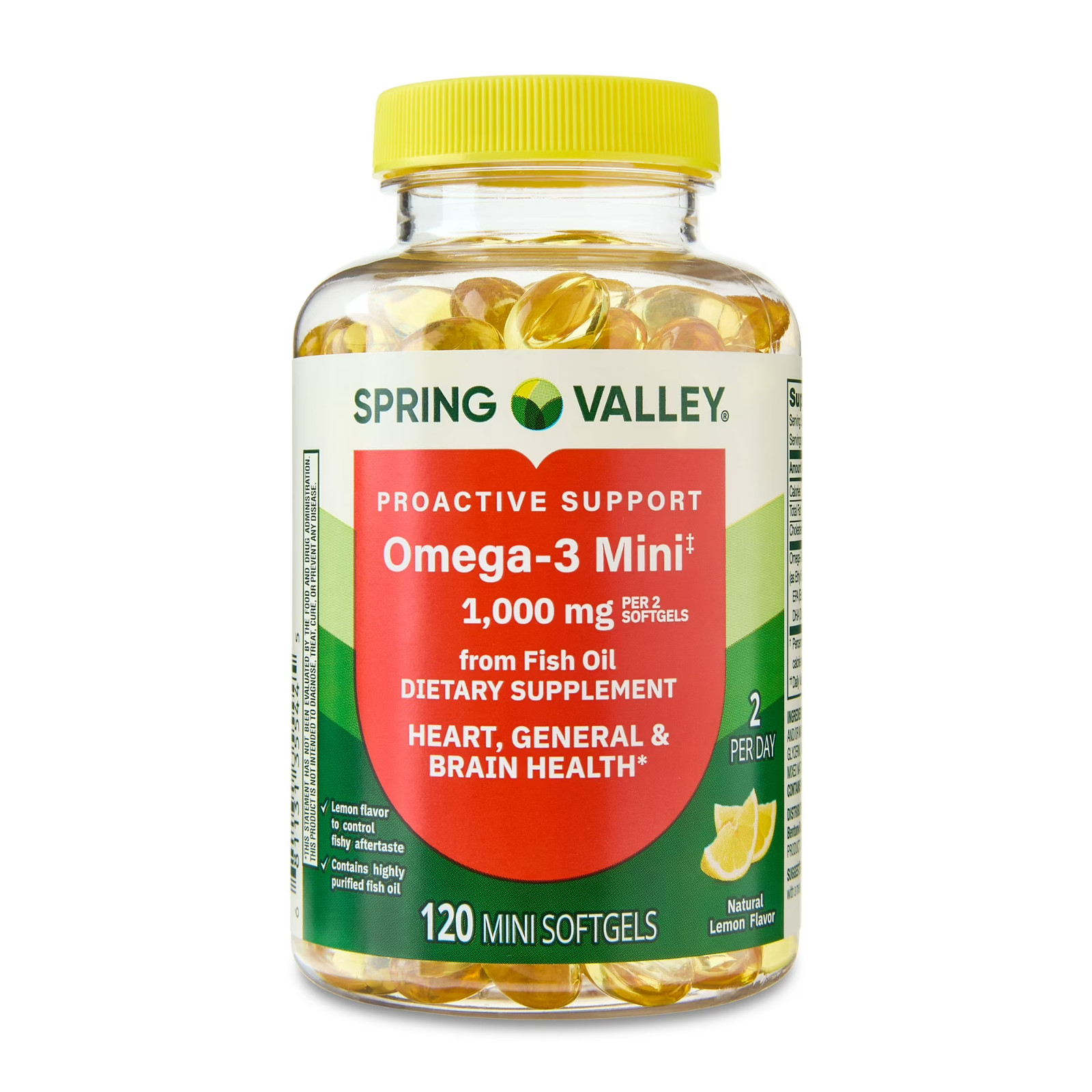 Omega-3 Mini from Fish Oil Dietary Supplement Mini Softgels, 1000 mg, 120 Count