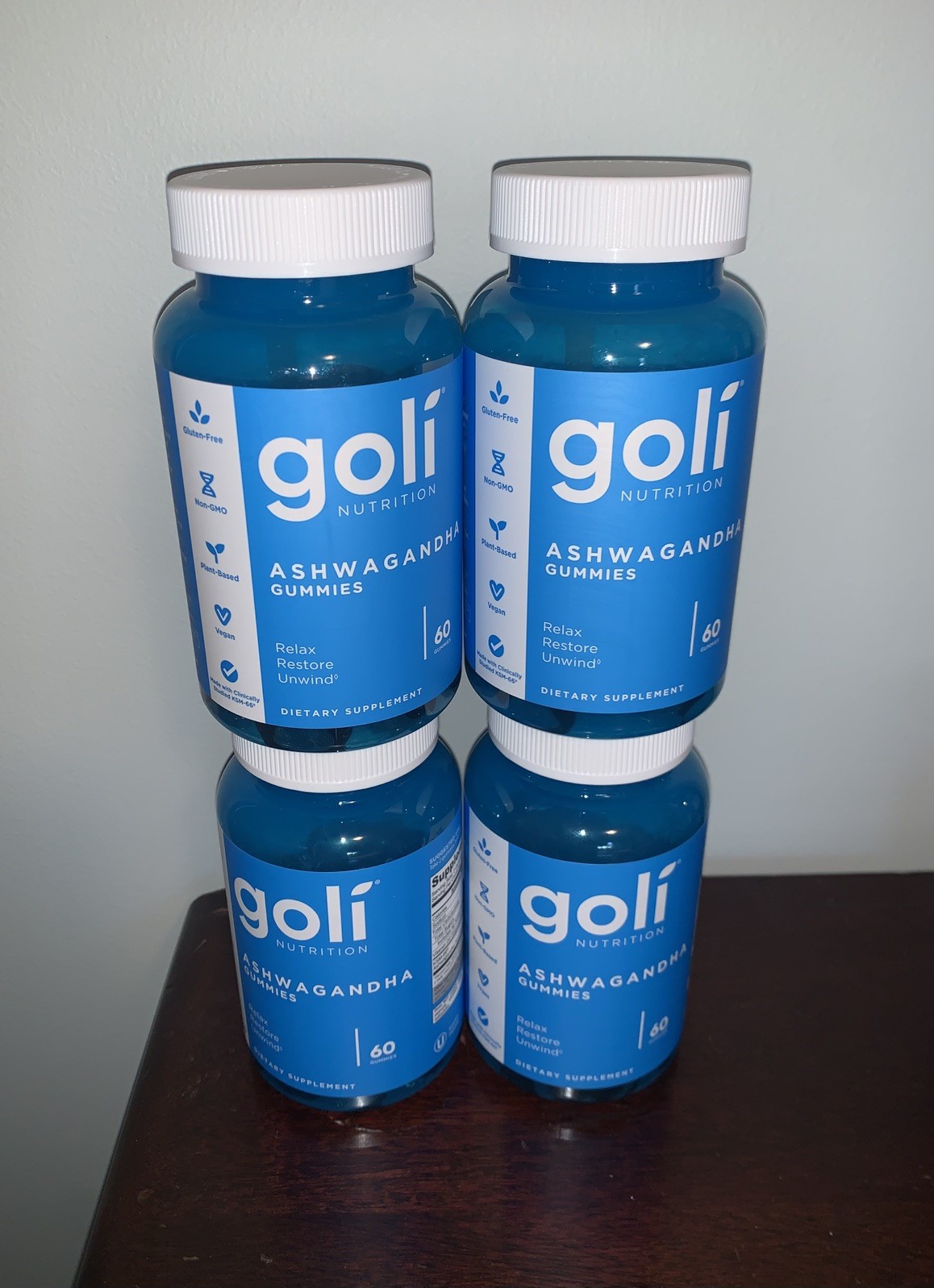 4-Pack Goli Nutrition Ashwagandha & Vitamin D KSM-66 – 240 Gummies – Exp 12/2026