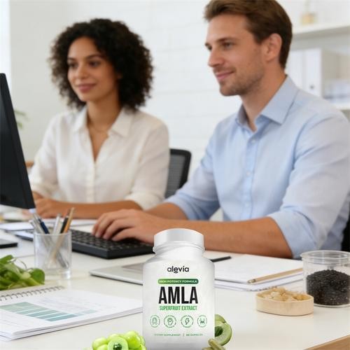 Alevia Organic Amla Capsules 1000mg Indian Gooseberry Antioxidant Supplement 60c