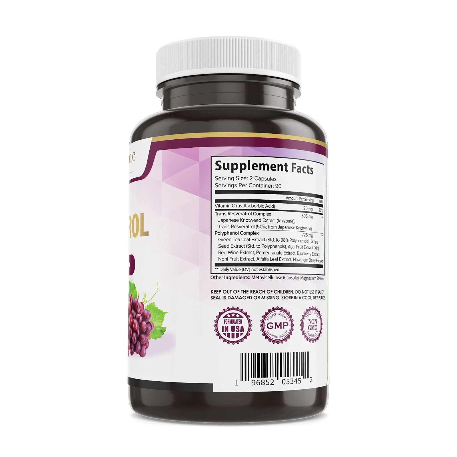 Extra Strength Resveratrol 1450mg for Skin & Immunity Support, 90-Day Supply