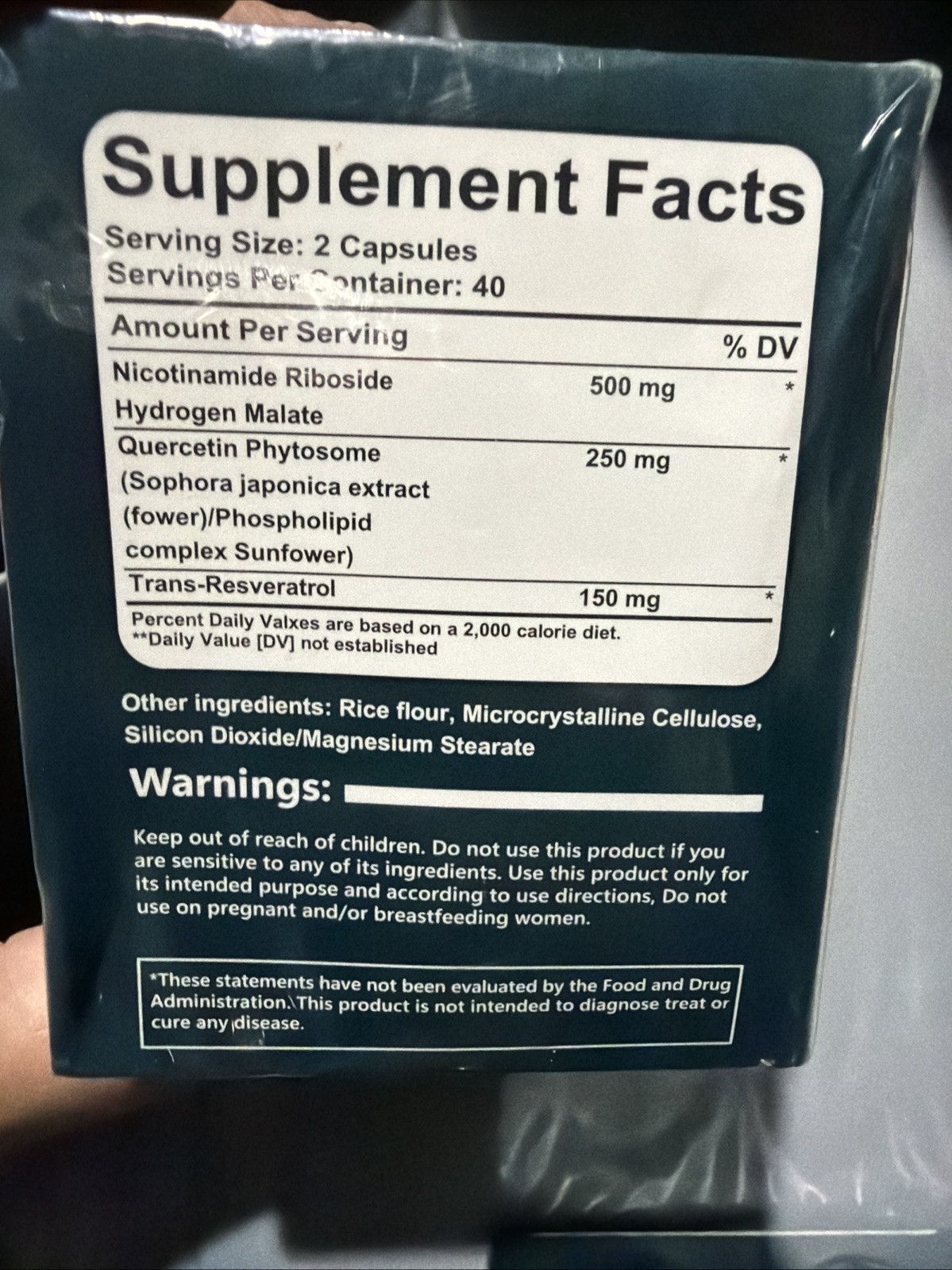 2 X Liposomal NAD + Nicotinamide Riboside 900mg W/ Resveratrol 80 Capsules
