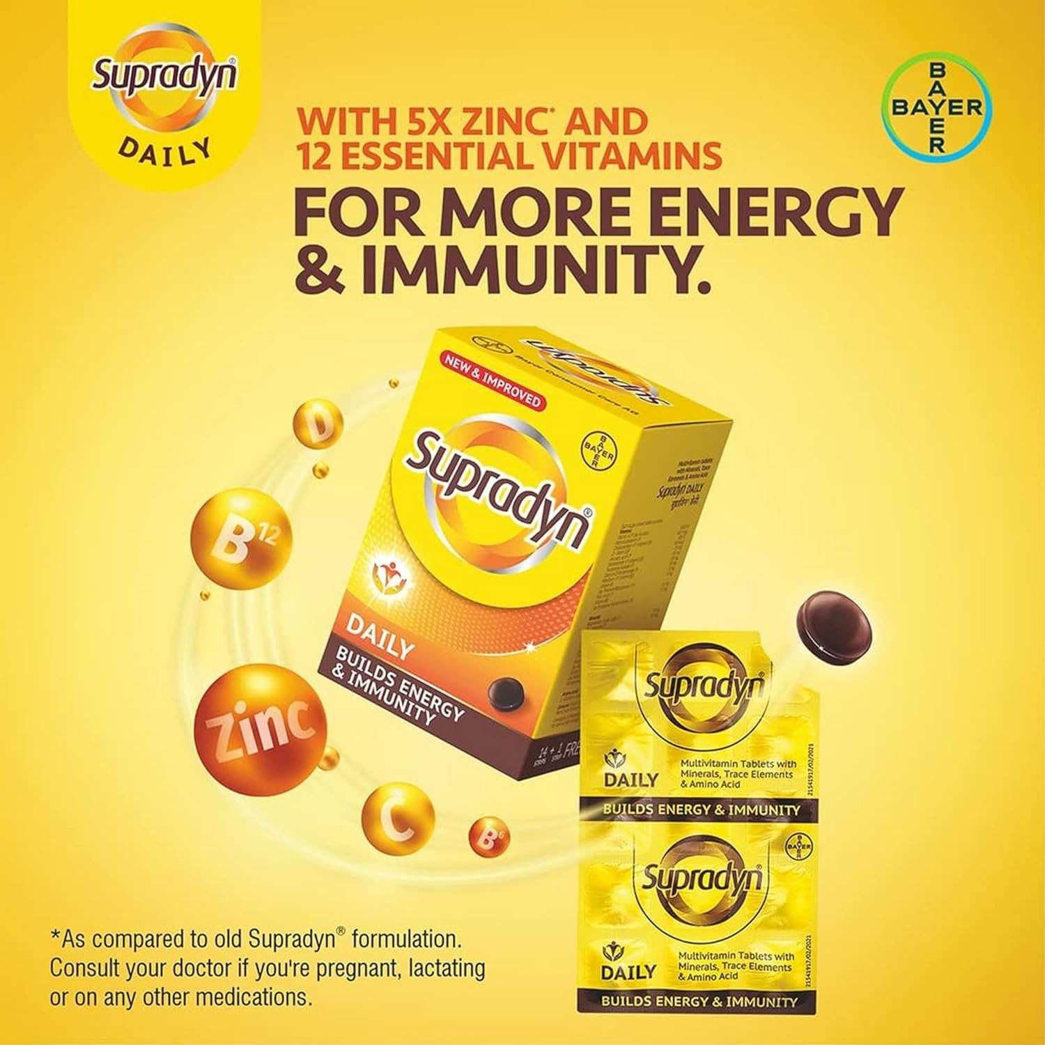 Supradyn Daily Multivitamin – (10Strips X 150Tab)