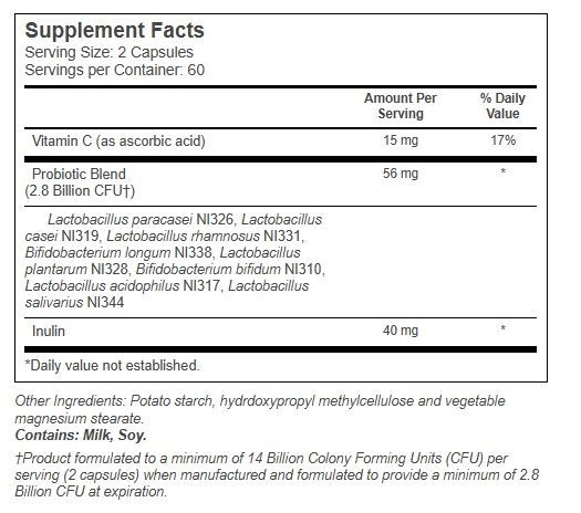 Vitacost Acidophilus Probiotic 8 Strains – 14 Billion CFU† – 120 Caps 2/2027