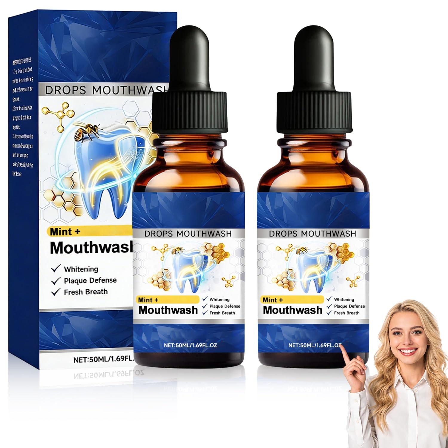 2PCS Beetakt Oral Repair Solution, Mint Flavored 0.5 Fl Oz (Pack of 2), No