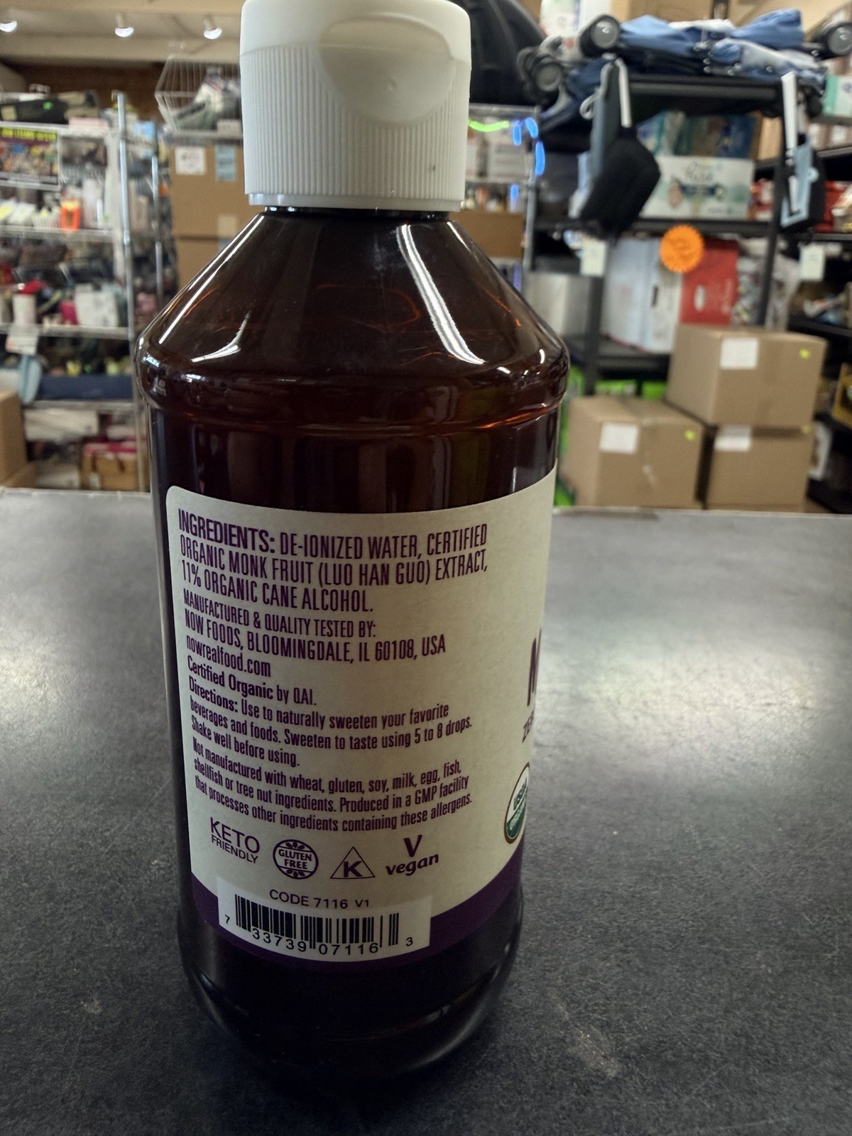Monk Fruit Liquid Organic 8 Oz by Now Foods