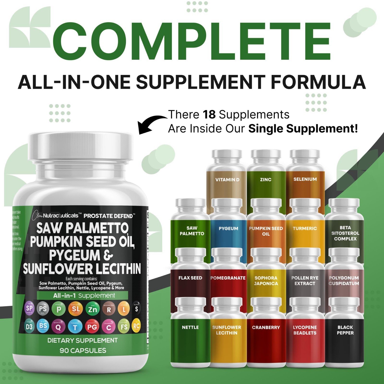Prostate Health Supplements for Men – Saw Palmetto, Pumpkin Seed Oil, Lycopene –
