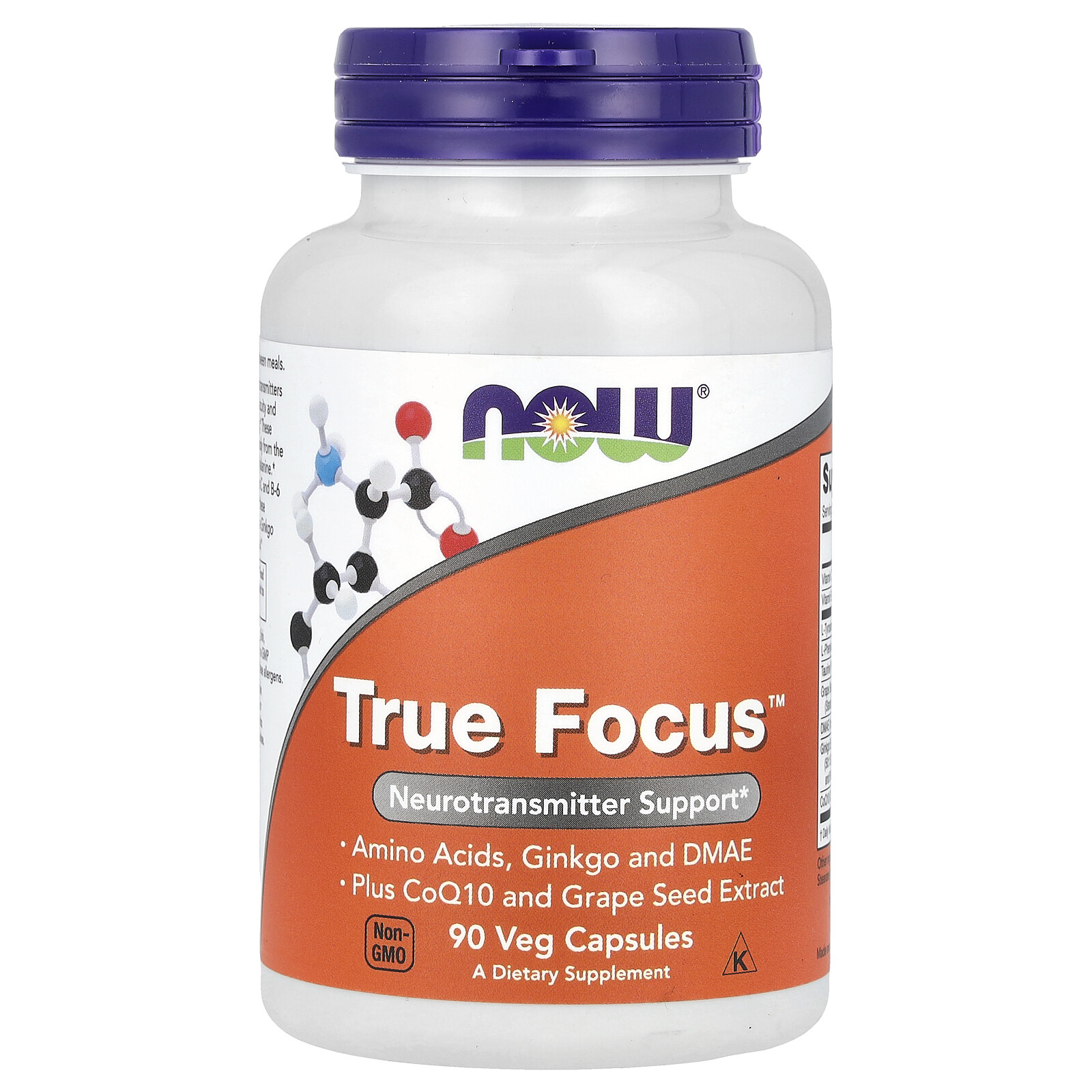 Now Foods True Focus 90 Veg Capsules GMP Quality Assured, Kosher