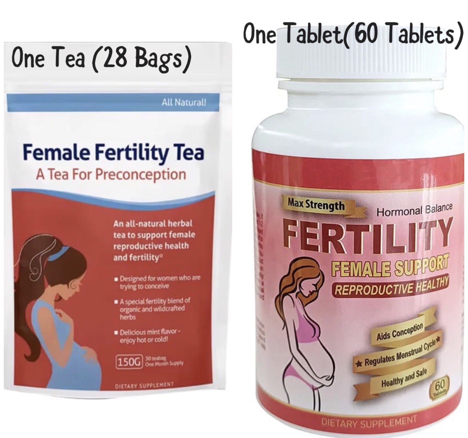Wins Town Fertility Tablet for Women 1. Fertility Tea with 1 Prenatal Vitamins