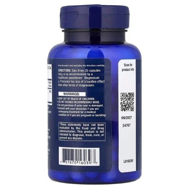 3 PACK Neuro-Mag Magnesium L-Threonate from 2000 mg Magtein – Life Extension US