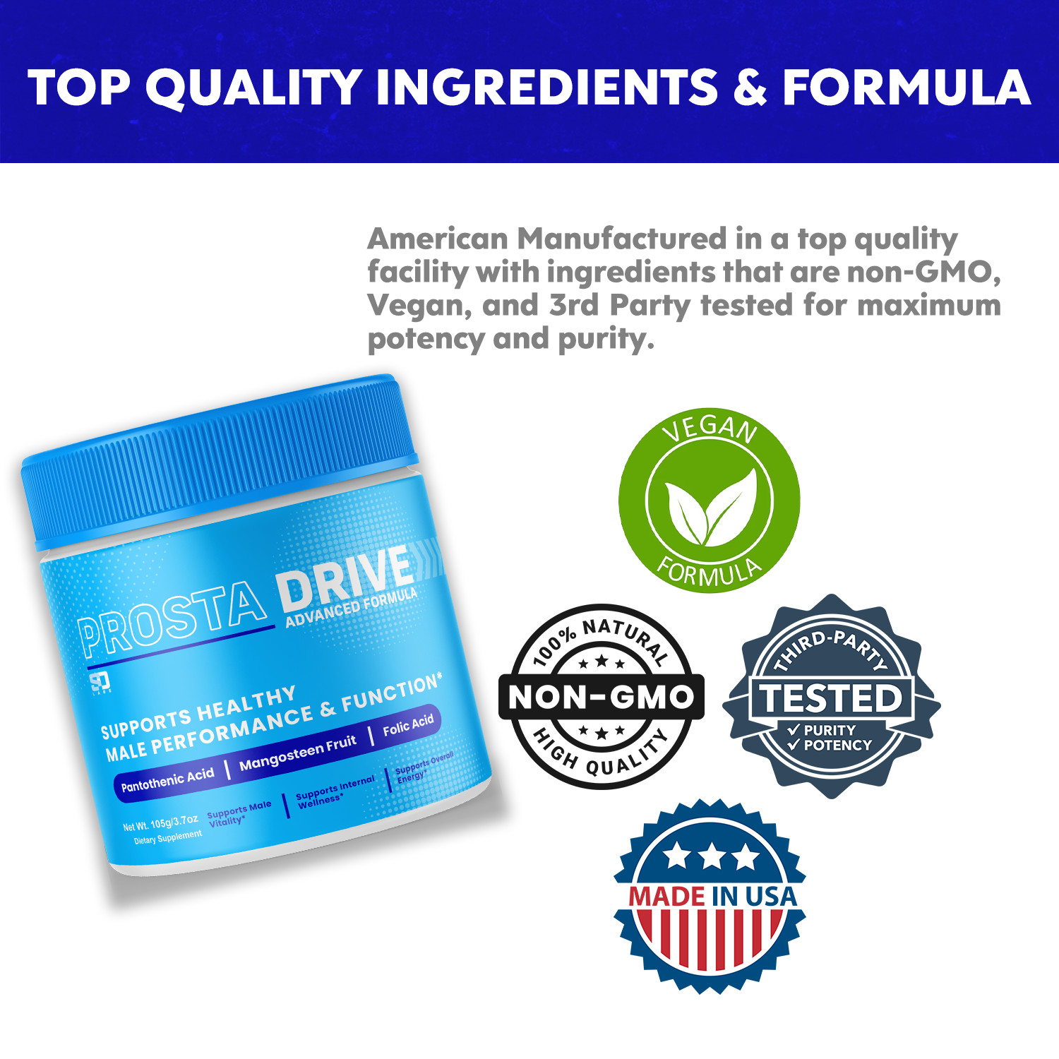 (5 Pack) Prosta Drive Powder – Enhances Energy, Male Vitality & Stamina