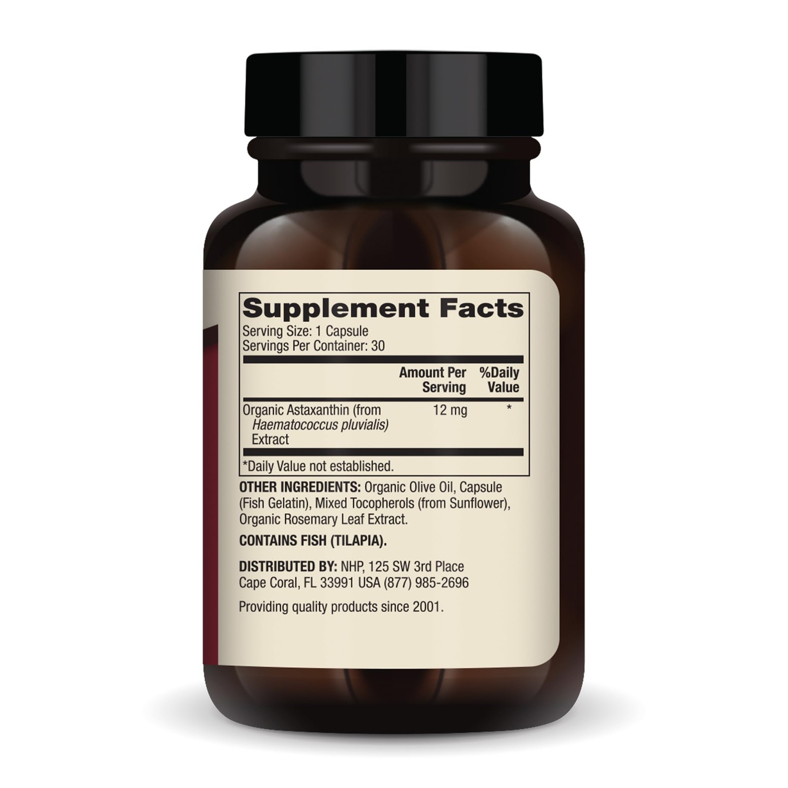 Dr. Mercola Organic Astaxanthin – 12 mg 30 Count (Pack of 1), Tan
