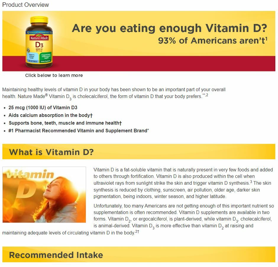 Nature Made Vitamin D3 1000IU 25mcg Immune Bone Teeth Muscle Health 650 Softgels