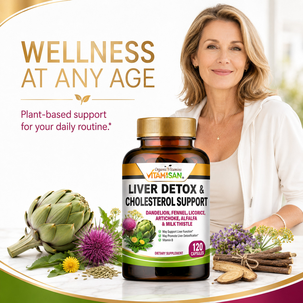 #1 Tablets liver clean health support fat naturals detox cleanse 120 cap