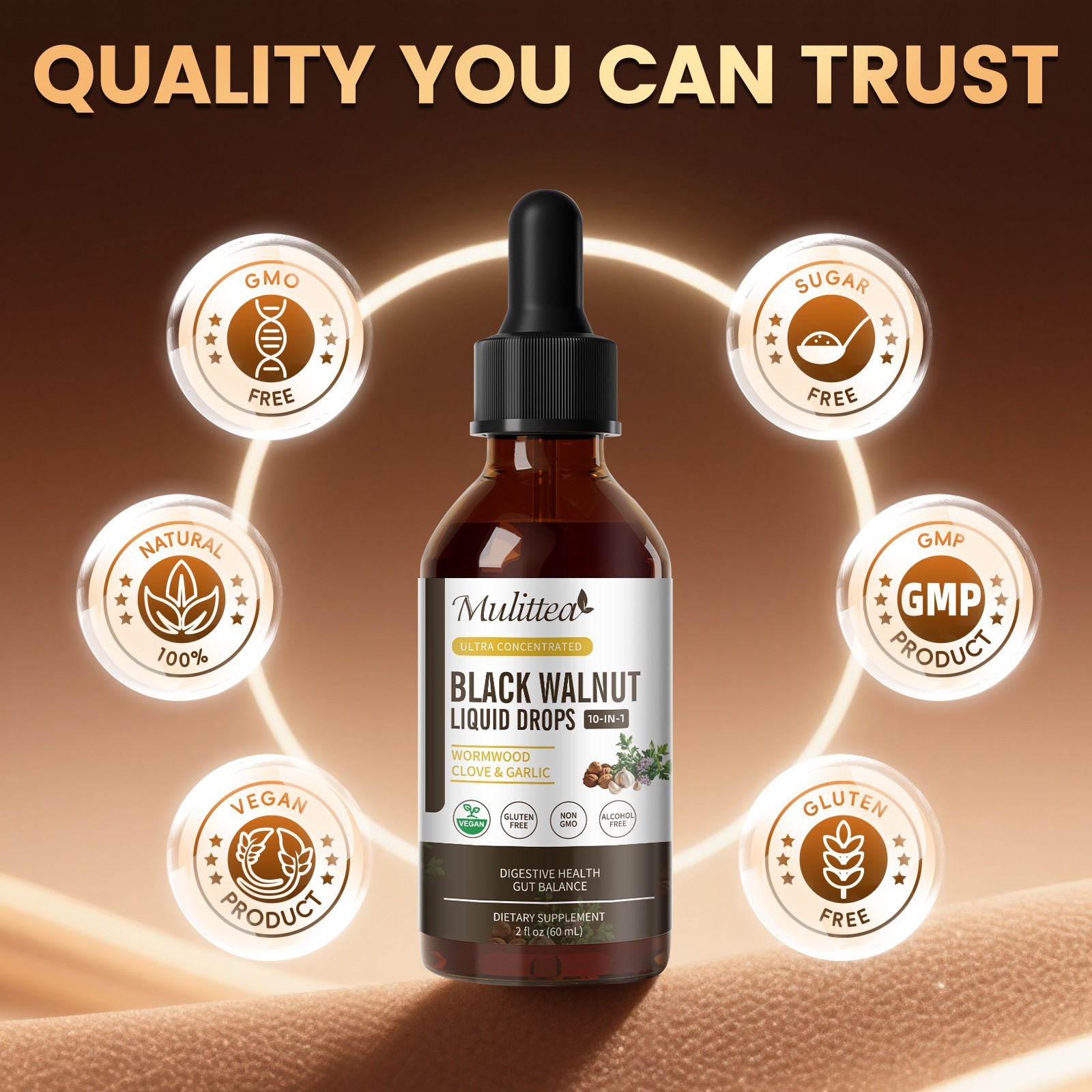 Parasite Cleanse Parasite Detox Tincture Wormwood, Black Walnut Hull, Clove 60ml