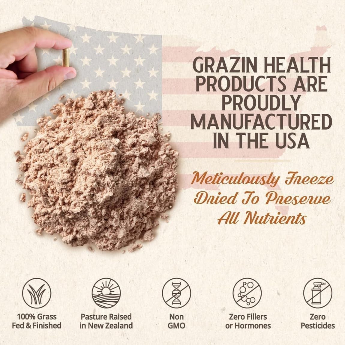 Grass Fed Beef Liver from New Zealand – Freeze Dried 3000mg per Serving