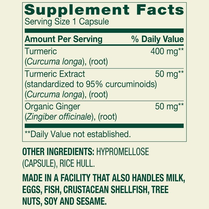 Spring Valley Turmeric Curcumin with Ginger 500 mg 180 Count