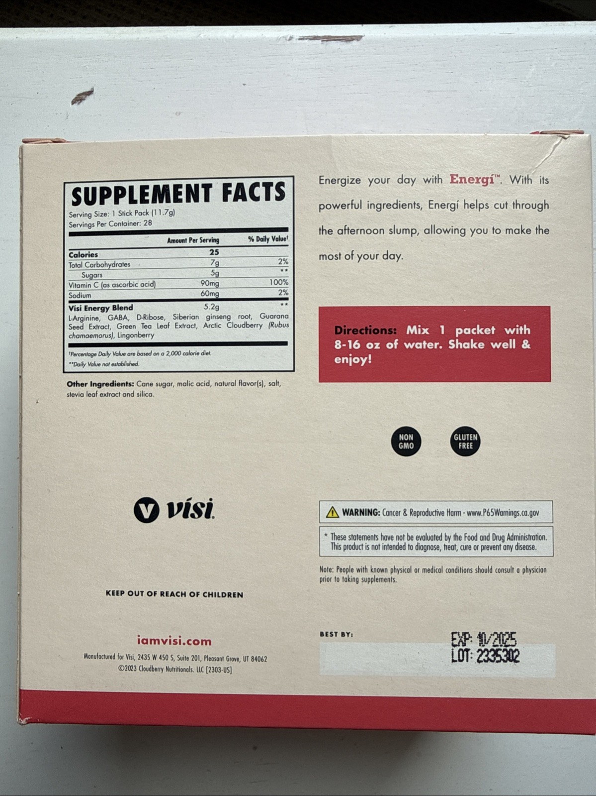 Visi Energi, Energy Supplement 28 Stickpacks, Expired 10/2025