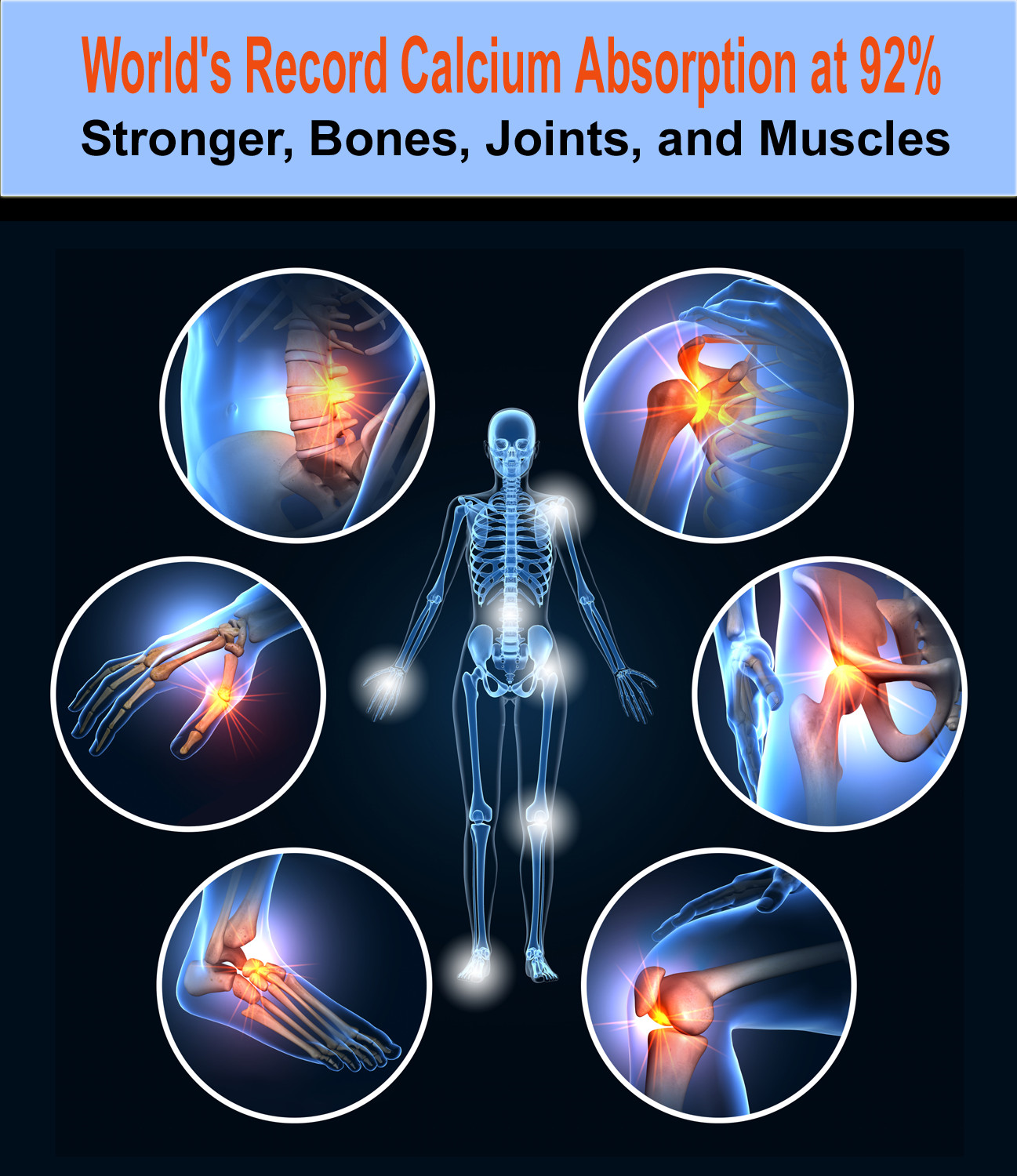 EZorb Calcium (180 Caps) 92% Absorption Bone Spurs Osteoporosis Arthritis Muscle