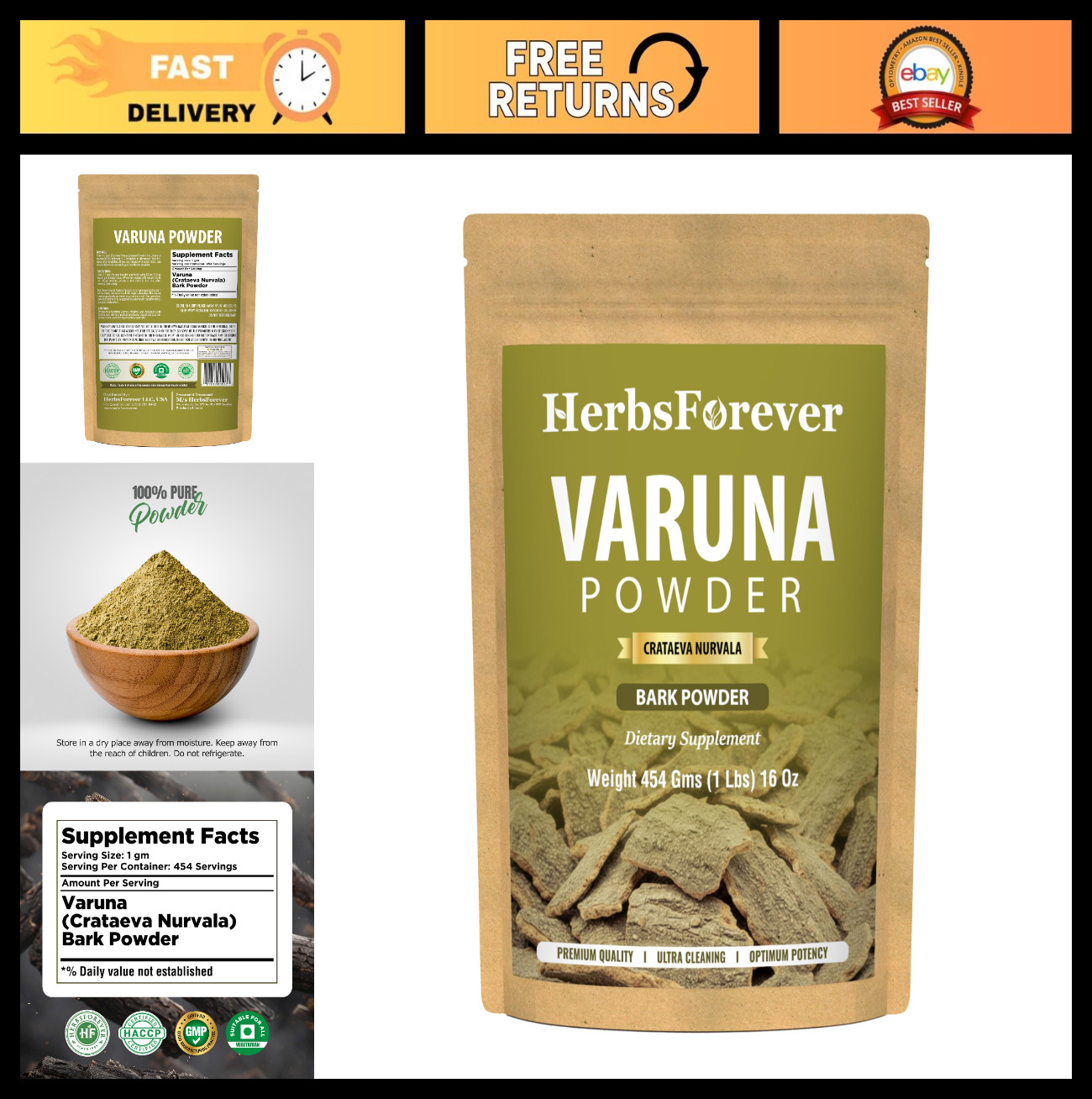Crataeva Nurvala Powder – Prostate & Urinary Tract Support, Organic, Non-GMO, Ve
