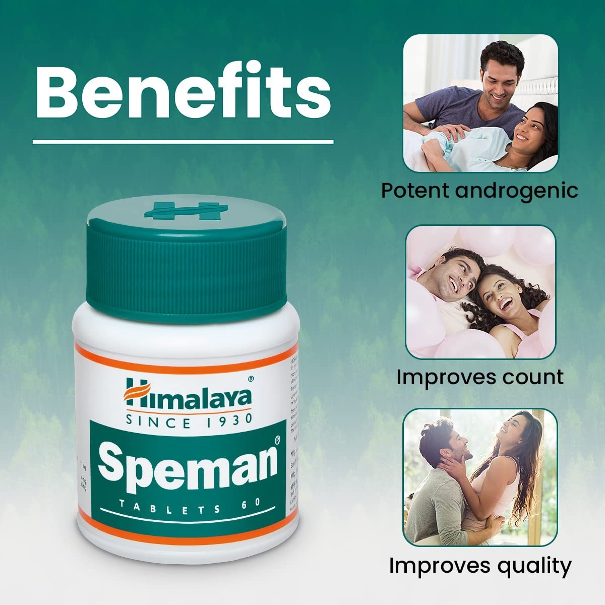 3x Himalaya Speman 60 Tablets Herbal Supplement Fast Shipping 180 Tabs