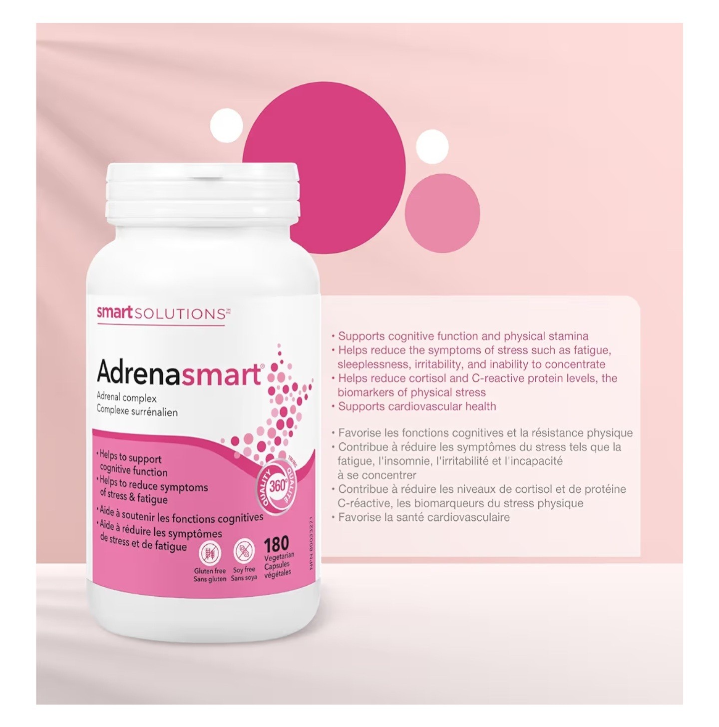 Smart Solutions Adrena Smart Adrenal Complex 180 Capsules 2-Pack Bundle