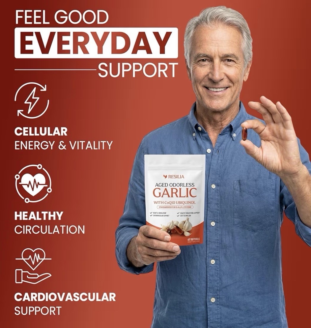 Resilia Garlic Extract 600mg Softgels (60 Count) – Odorless Aged Garlic Extra…