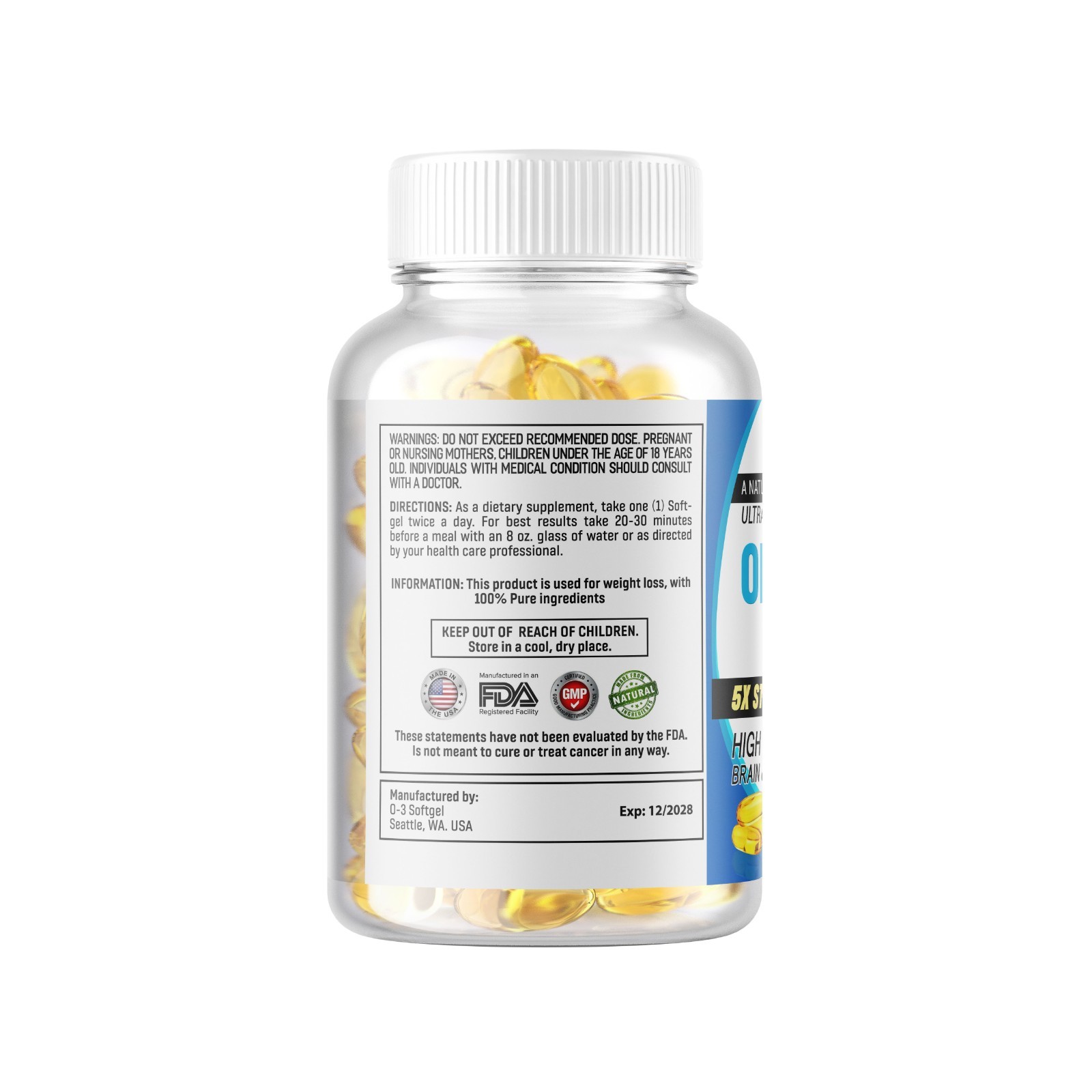 360 Omega 3 Fish Oil Capsules High Strength 8060mg EPA & DHA, Highest Potency US