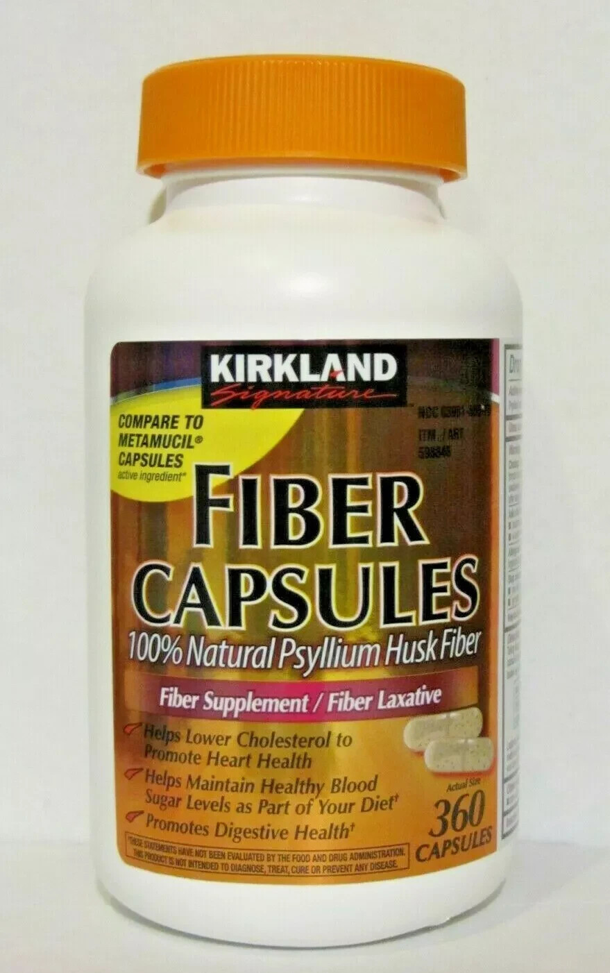 Kirkland Signature Psyllium Fiber 360 Capsules Compare To Metamucil Caps