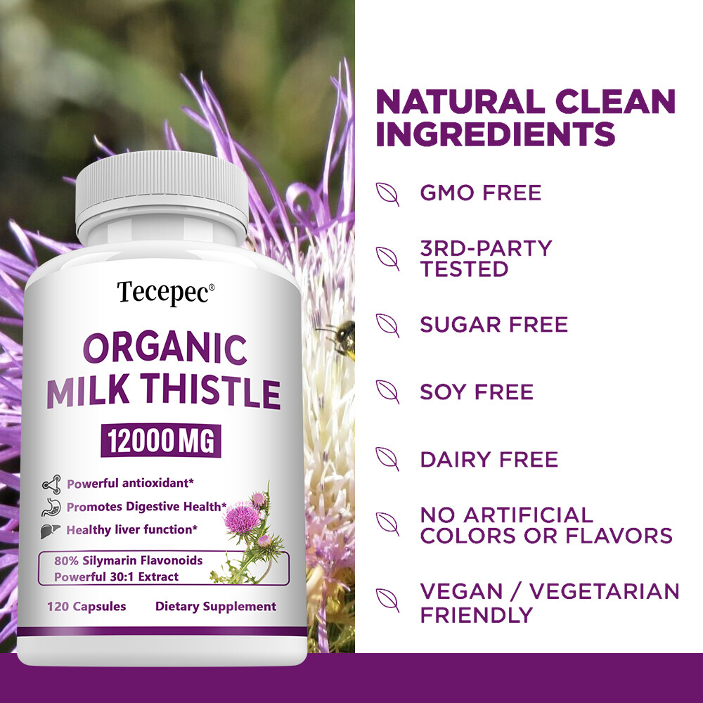 Liver Cleanse Repair Capsules Detox Cleanser with Organic Milk Thistle 12000mg