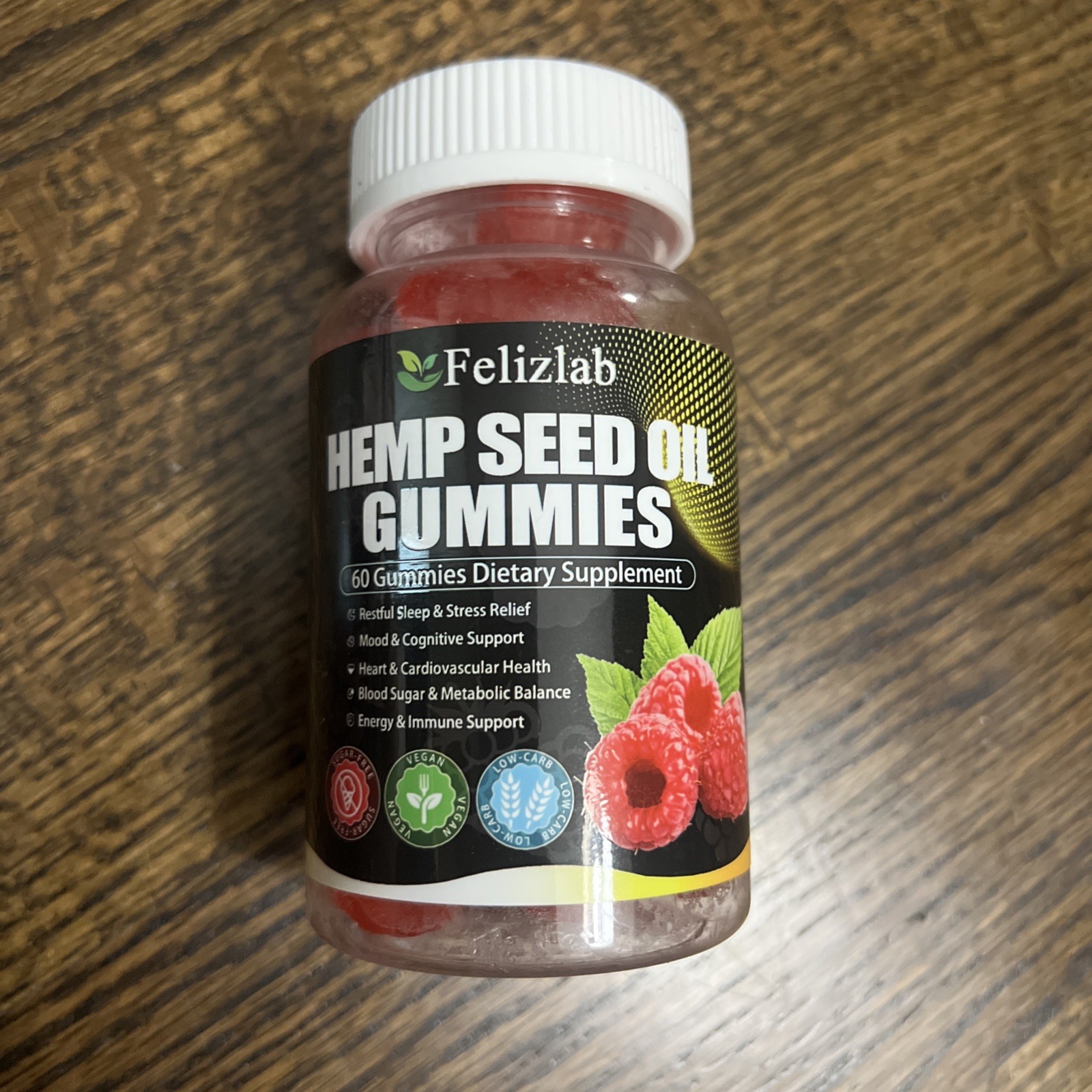 Gummies Raspberry Flavor -60 Count Plant Based Natural Expires 09/27