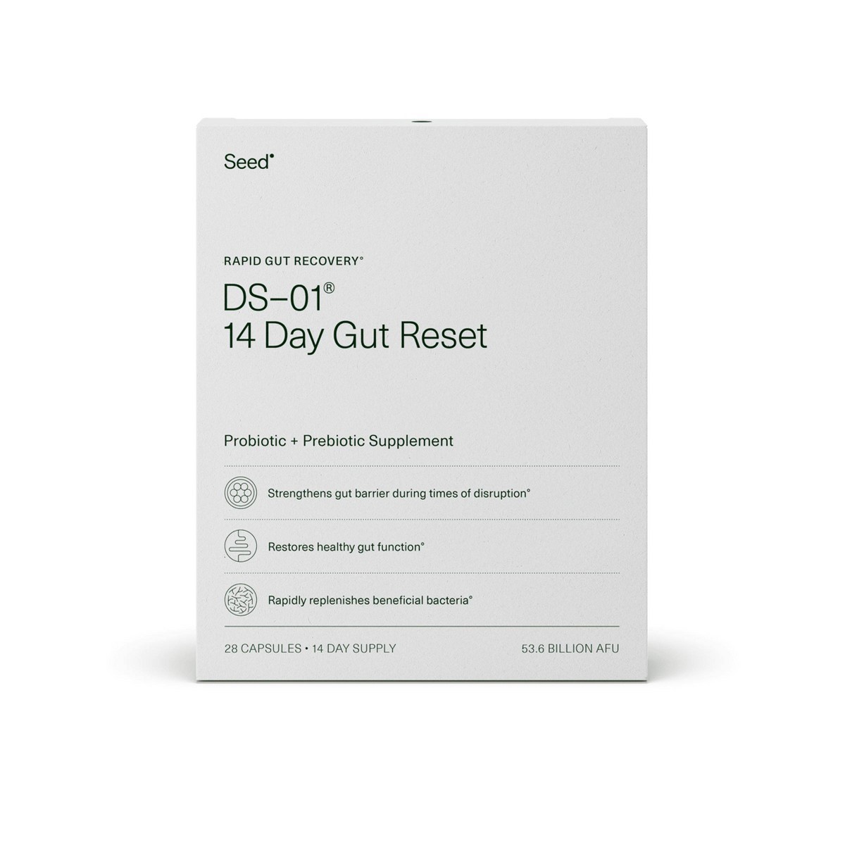 Seed 14-Day Gut Reset Probiotic Capsules – 28ct: Probiotic and Prebiotic Blends