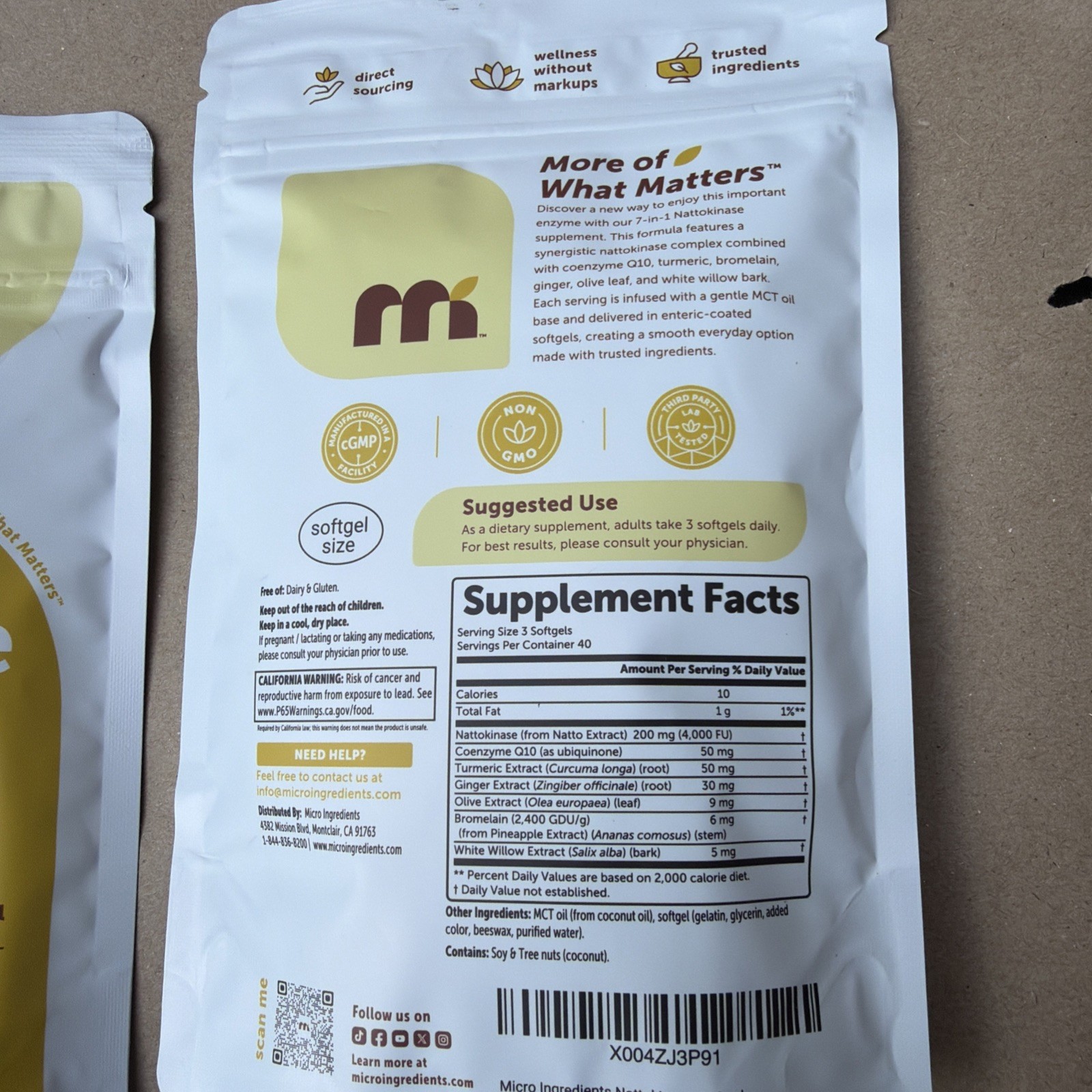 2 Pack 7-in-1 Nattokinase Supplement, 120 Softgels 4000 FU Per Serving 04/2028