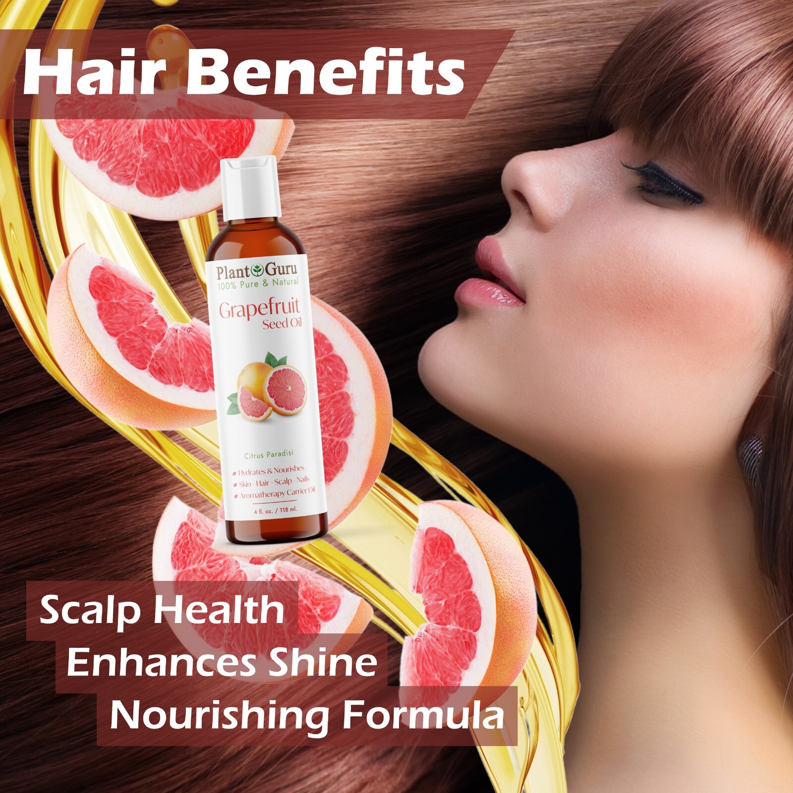 Grapefruit Seed Oil 4 oz. Cold Pressed 100% Pure Natural Extract Liquid