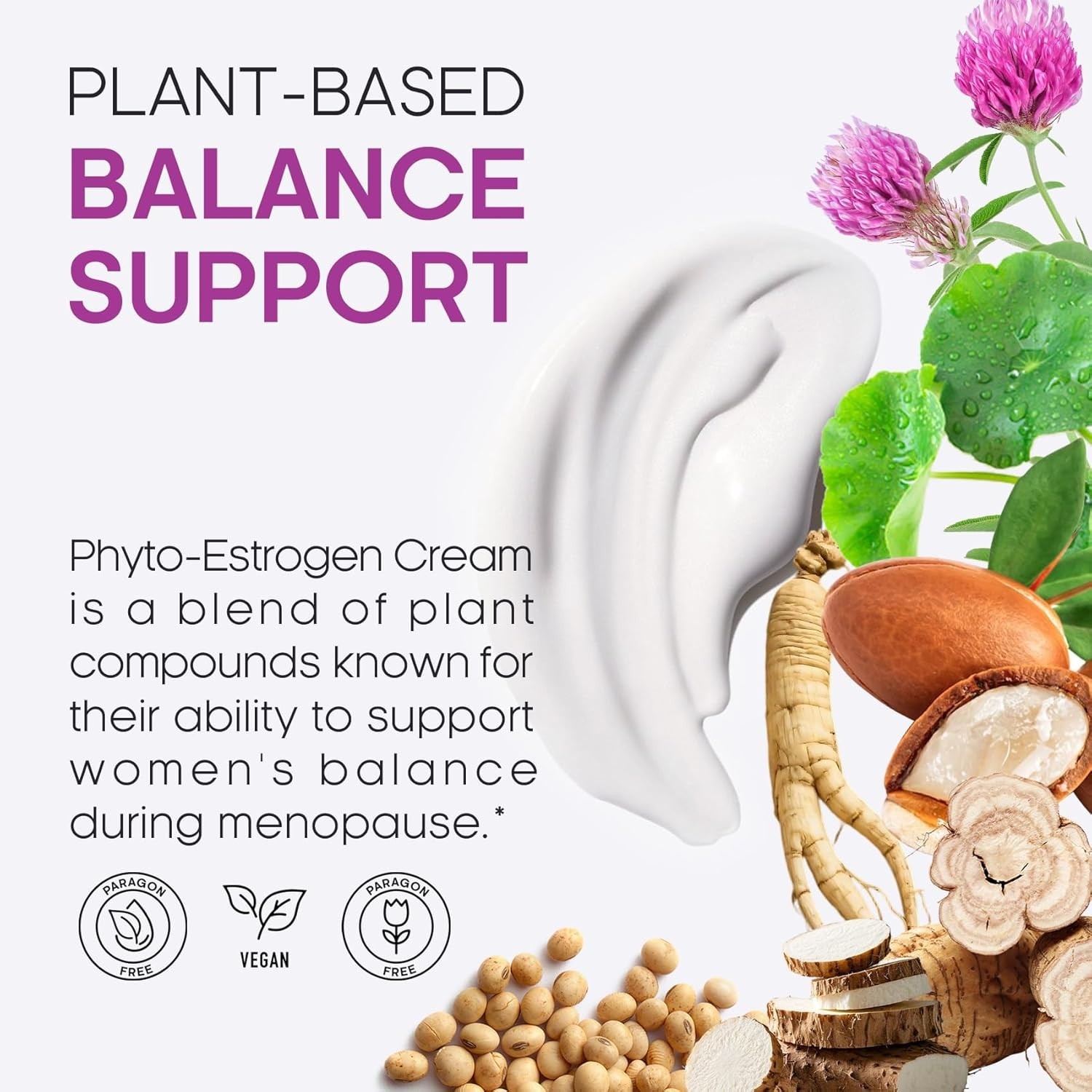 Phytoestrogen Cream for Women – Menopause Support, 3.5 oz Hydrating Moisturizer