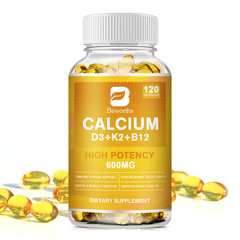 1-4 Packs Vitamin K2 (MK7) with D3 B12 Supplement,Calcium Capsules,Immune Health