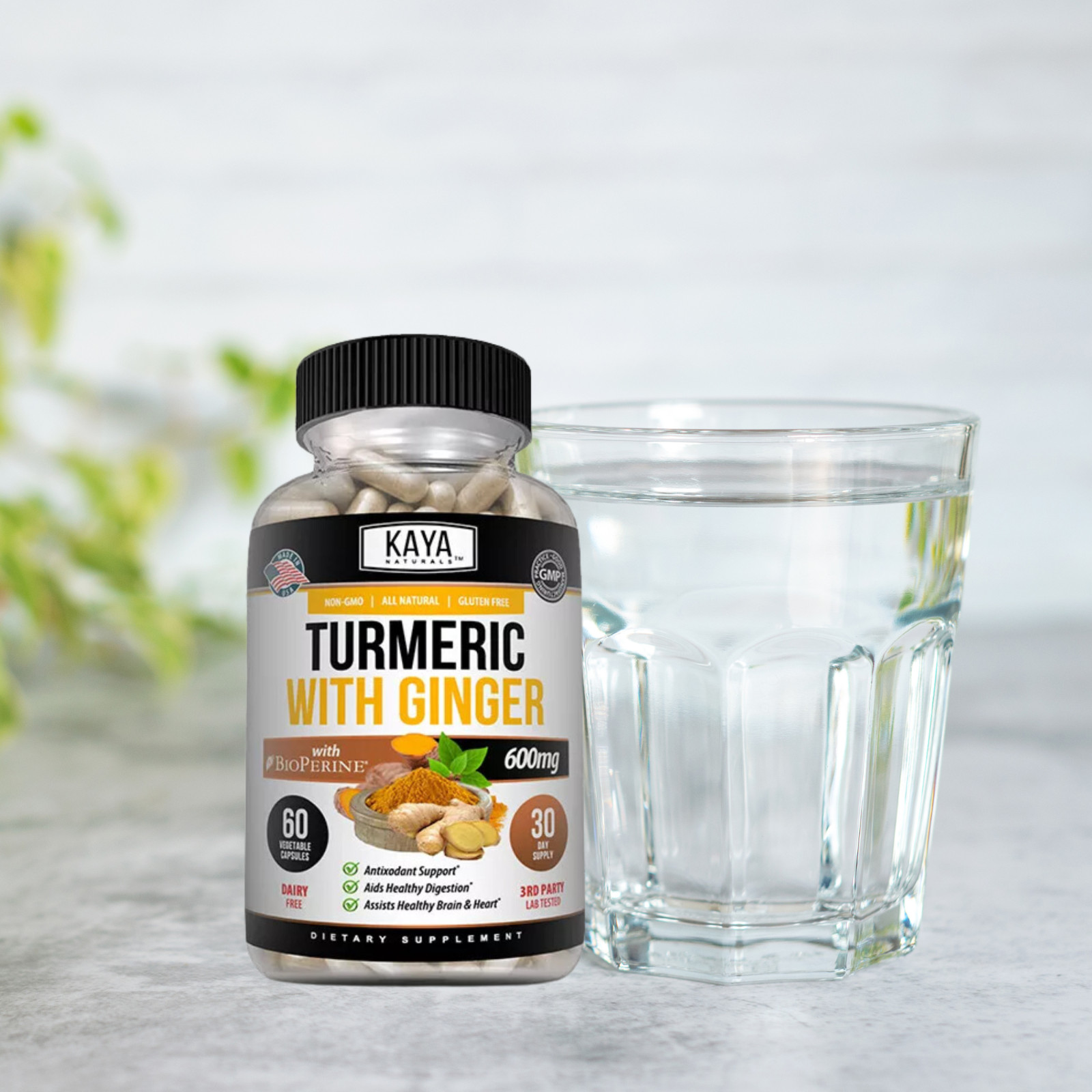 Turmeric Curcumin with Ginger + Black Pepper, Joint Pain Maxx Strength Capsules
