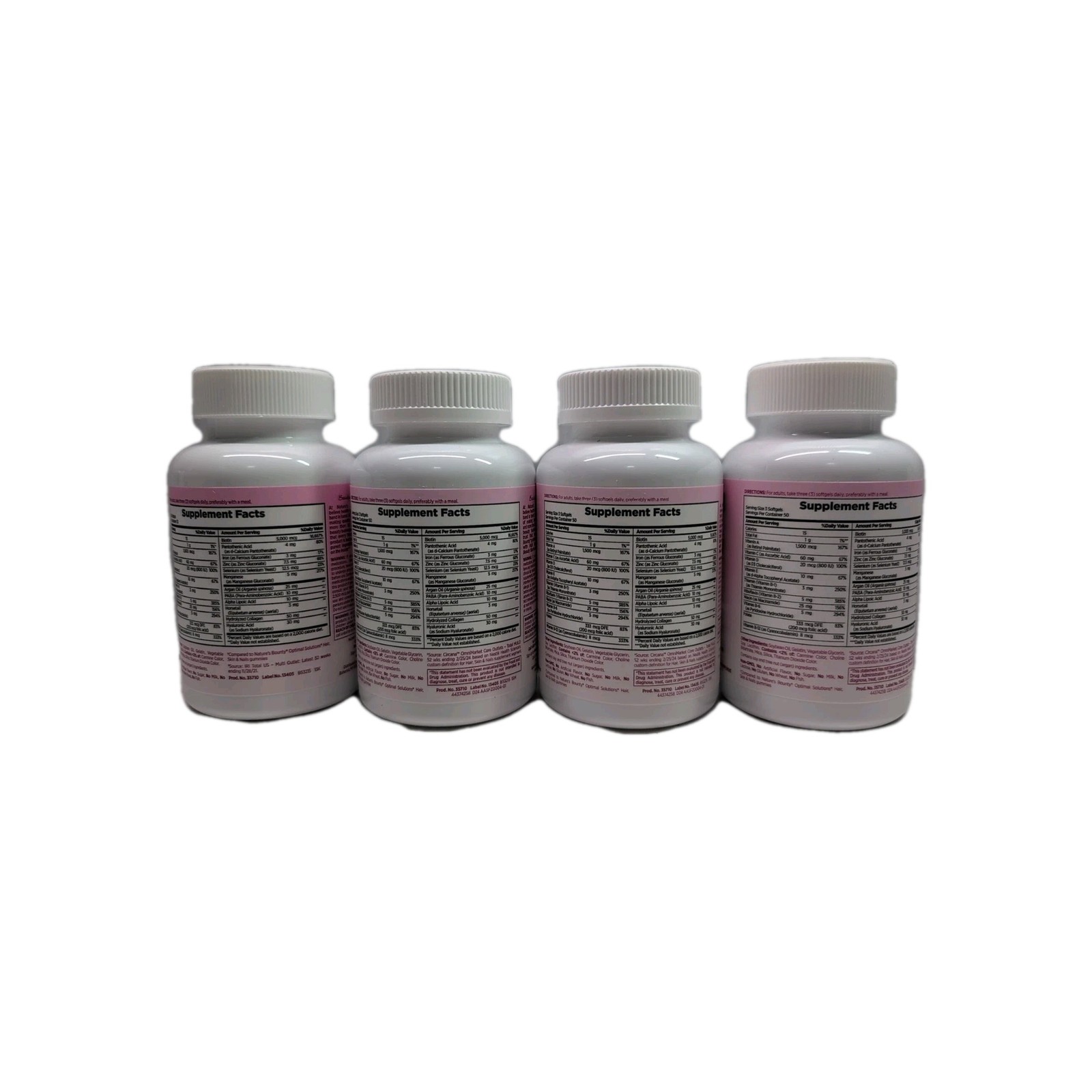 4 Hair Skin & Nails Collagen 2 x Biotin Argan-Infused 150 Softgels Each 05/2026+