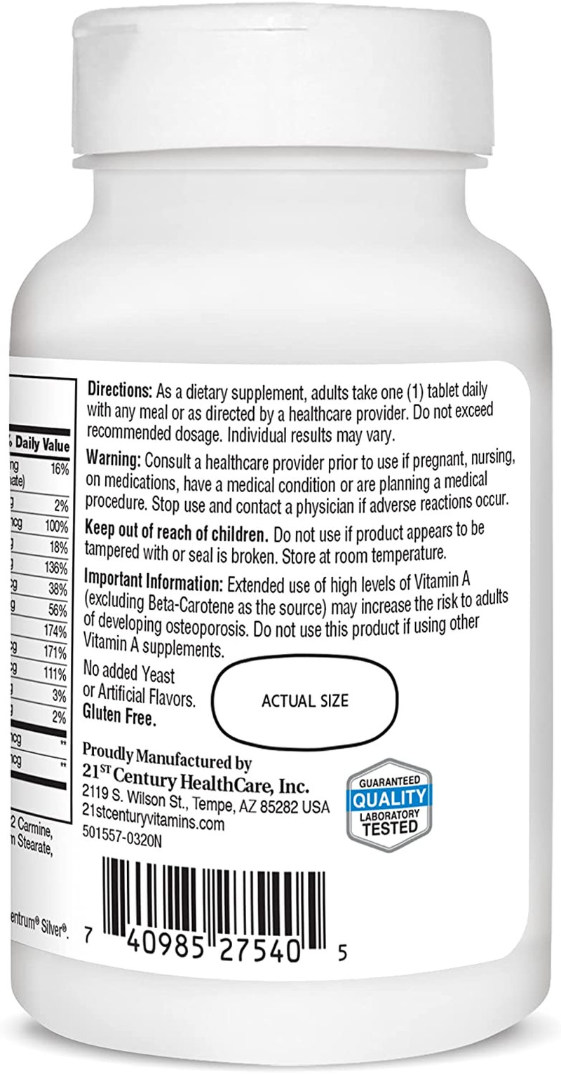 Sentry Senior Men 50Plus Tablets, White Unscented 100 Count