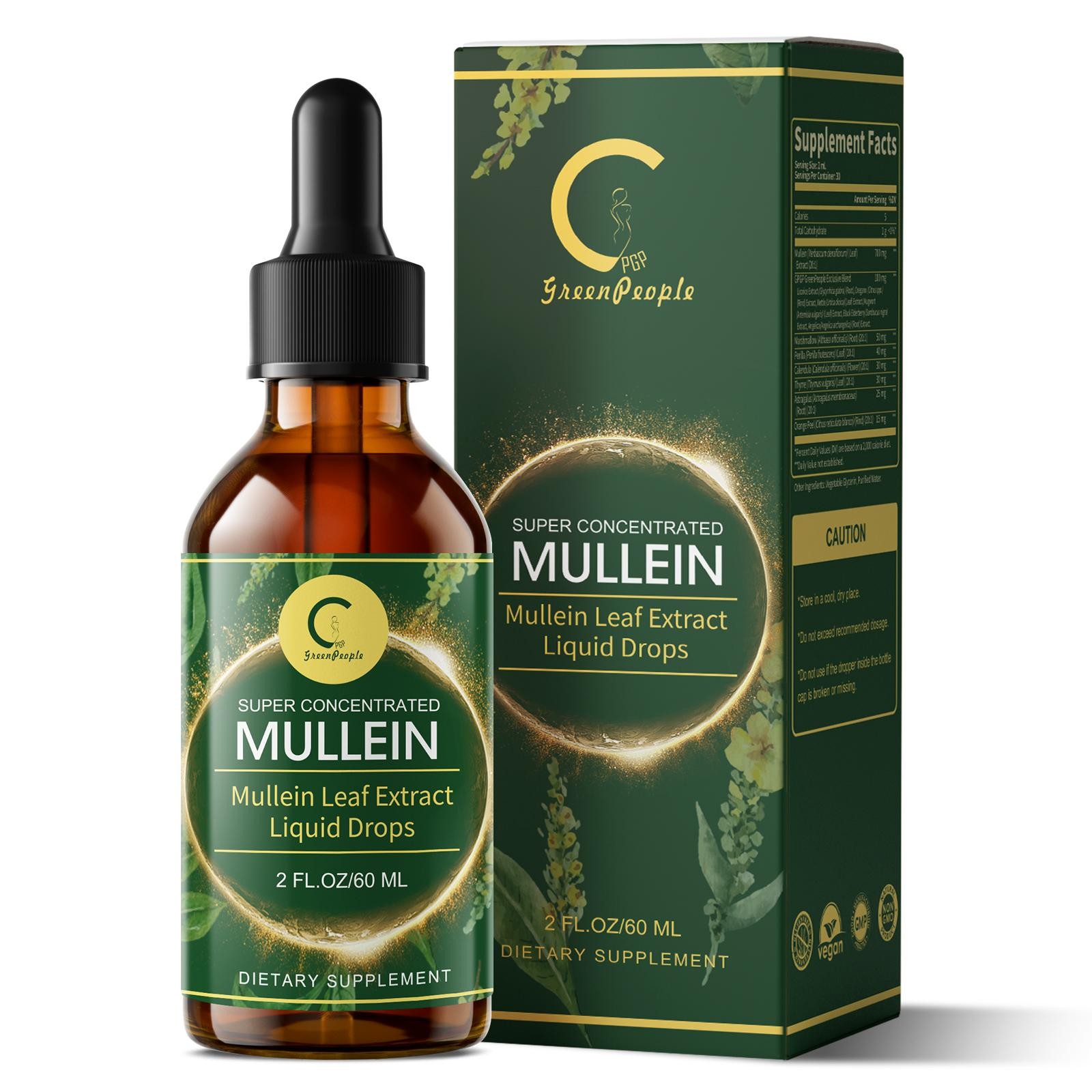 Mullein Leaf Extract Extra Strength Respiratory Health Immune Support 2oz