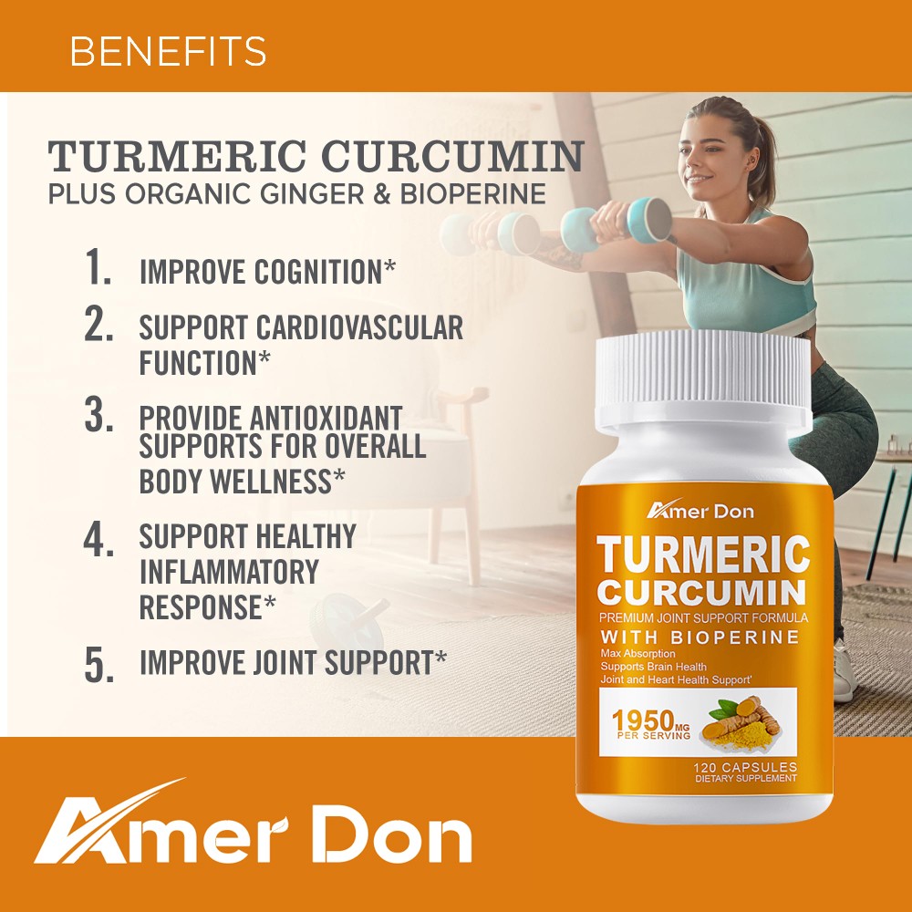 Turmeric Curcumin with Bioperine 1950mg High Absorption Triple Strength Capsules