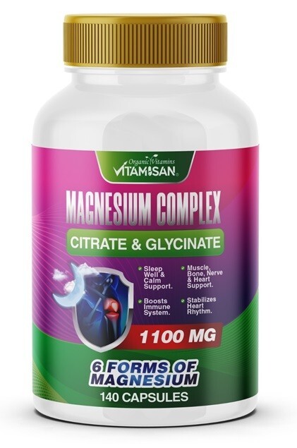 Bio Triple Magnesium Complex, 1100mg of Magnesium Glycinate 140 capsules USA